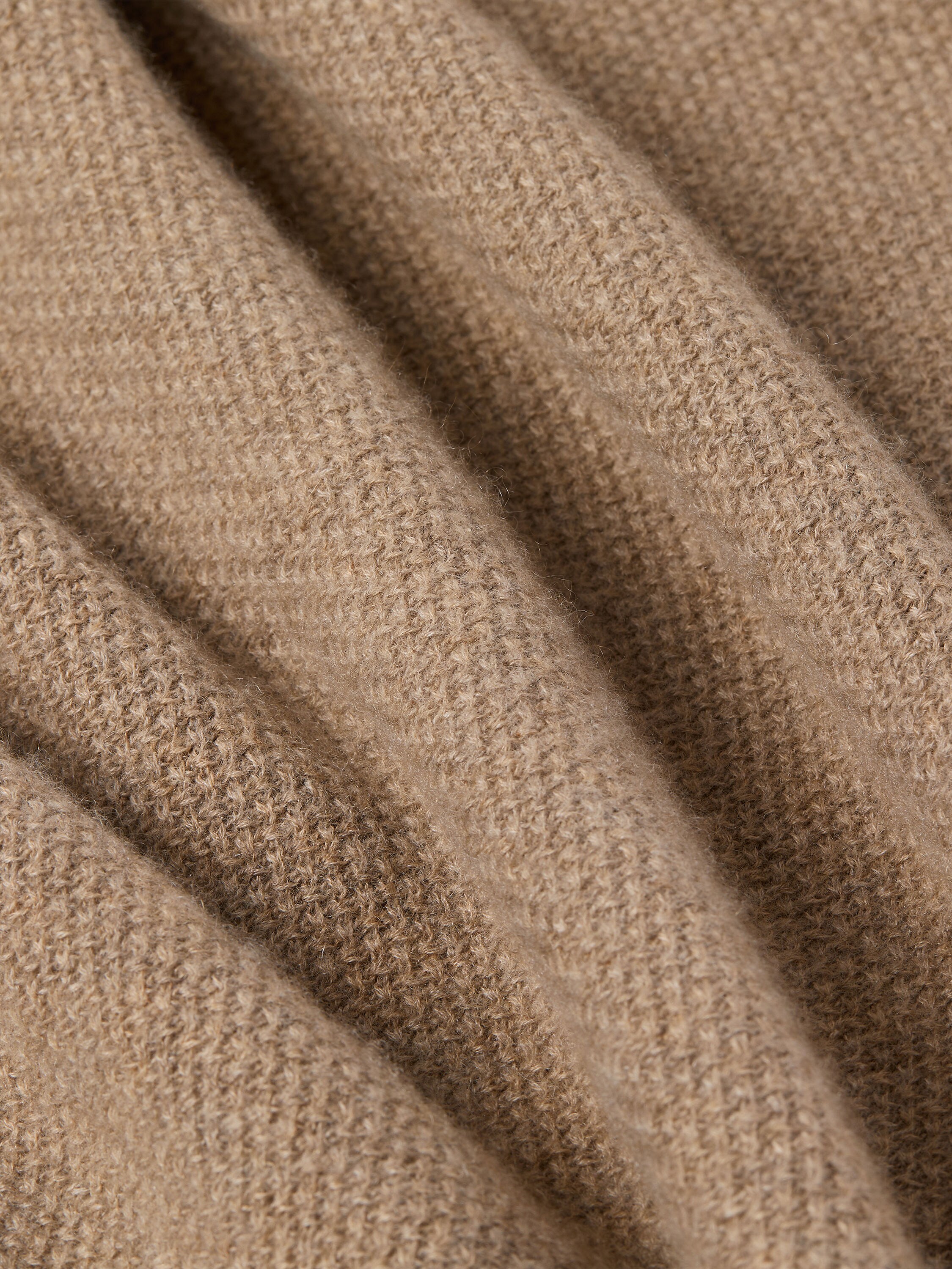 Light Beige Mélange Oasi Cashmere Zip Mock Sweater Product detail photo #4