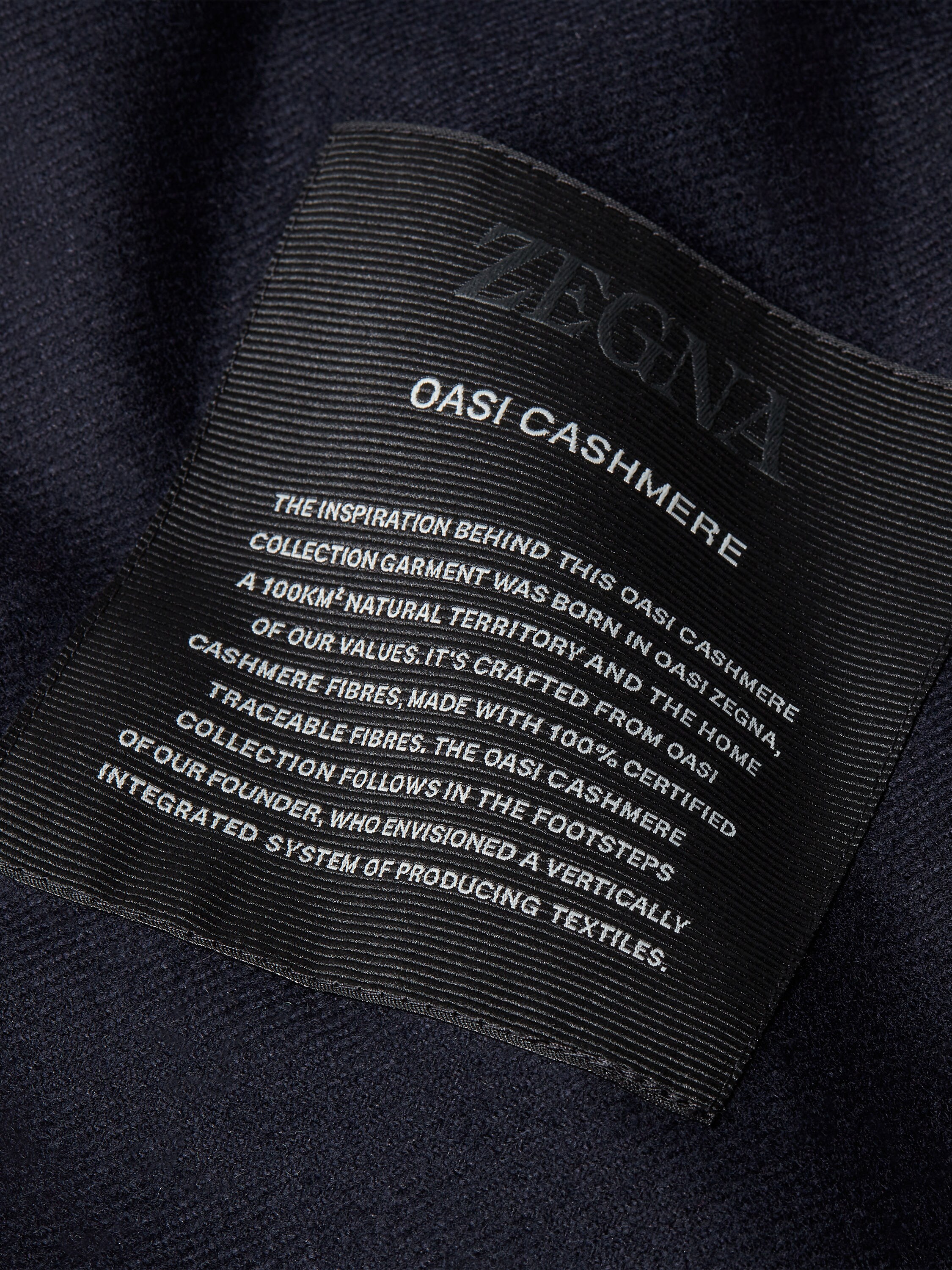 Navy Blue Oasi Cashmere Full Zip Cardigan Product detail photo #2