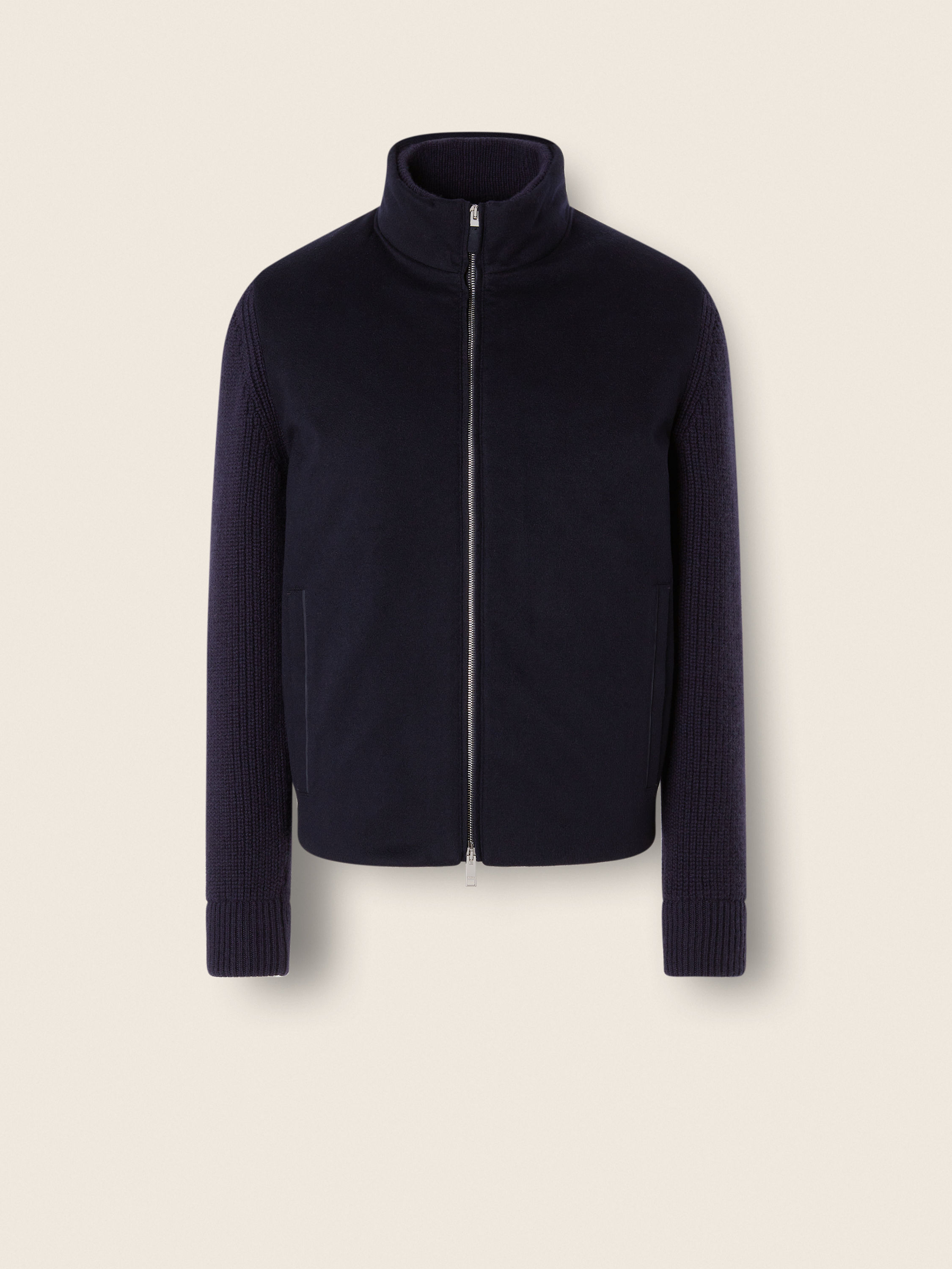 Navy Blue Oasi Cashmere Full Zip Cardigan Main product photo
