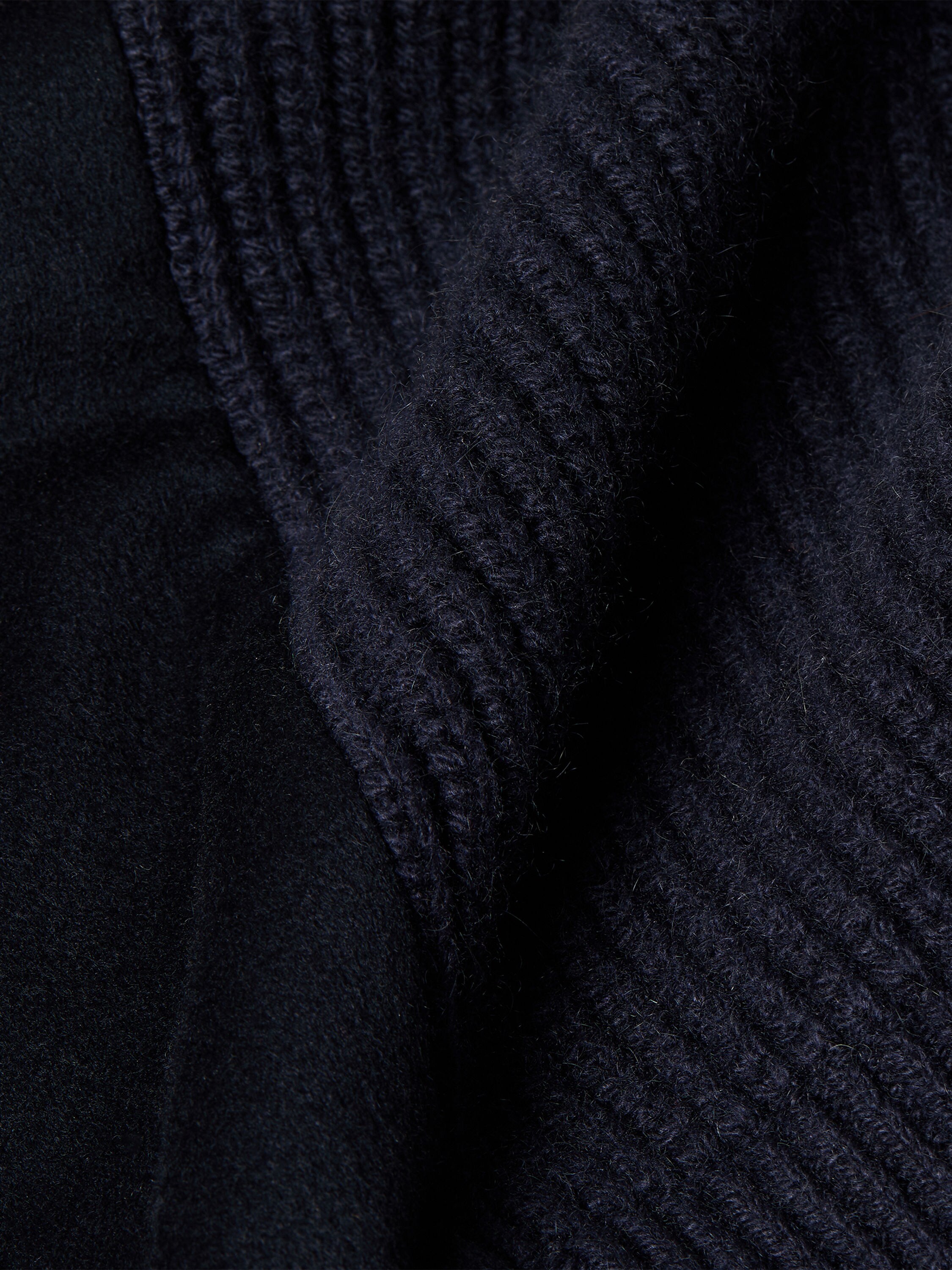 Navy Blue Oasi Cashmere Full Zip Cardigan Product detail photo #4
