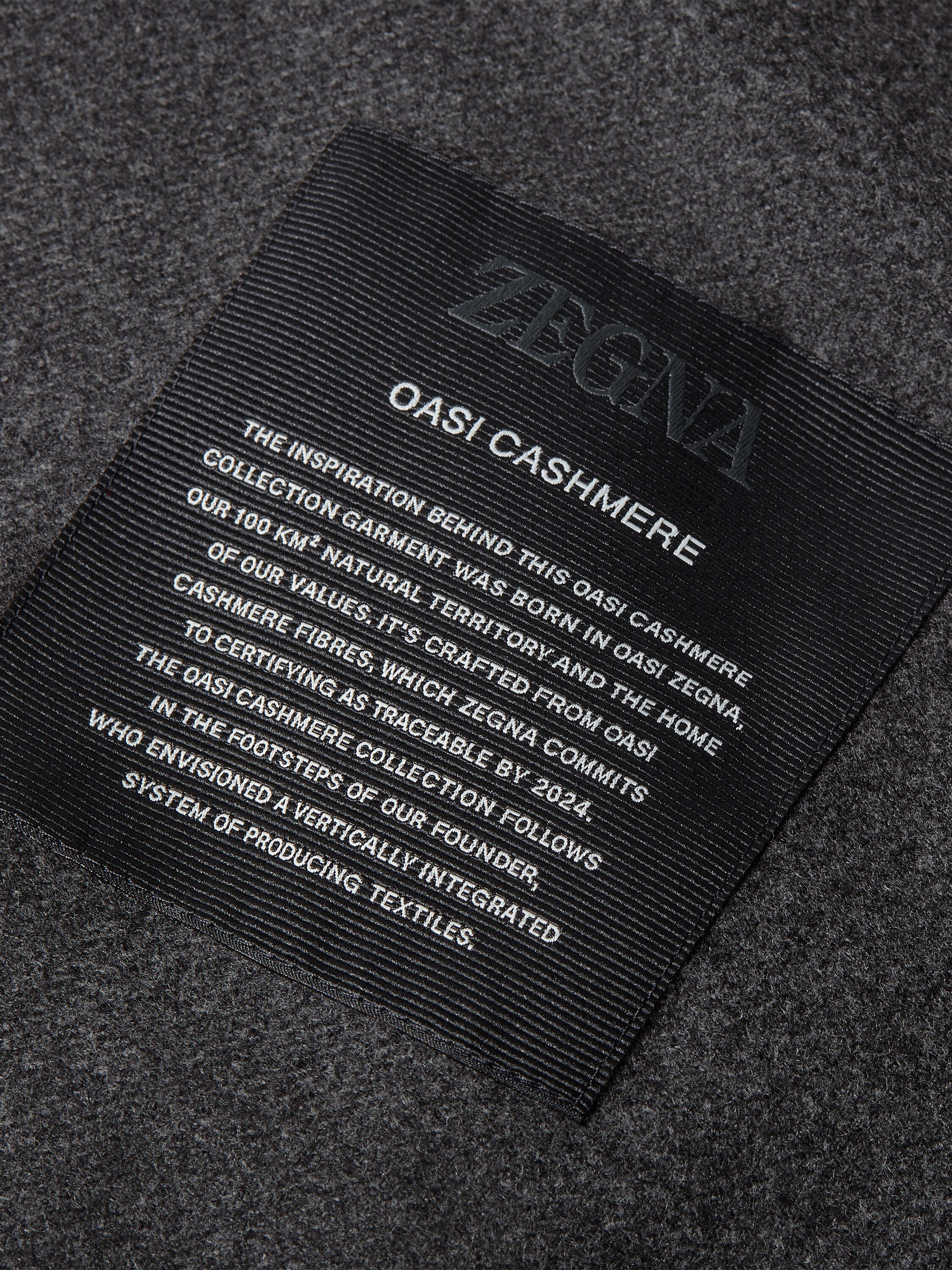 Dark Grey Mélange Oasi Cashmere Full Zip Cardigan Product detail photo #2