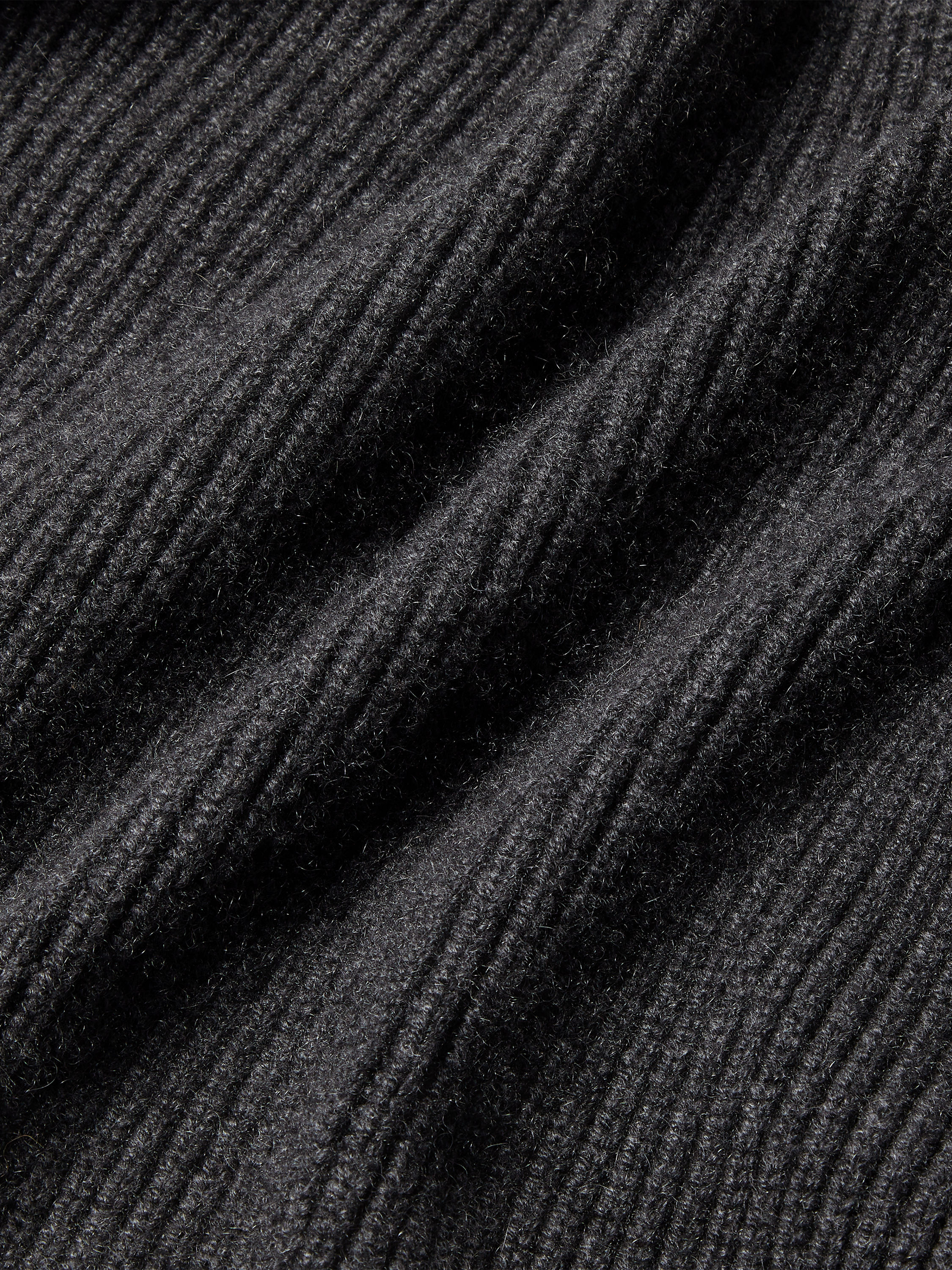 Dark Grey Mélange Oasi Cashmere Full Zip Cardigan Product detail photo #4