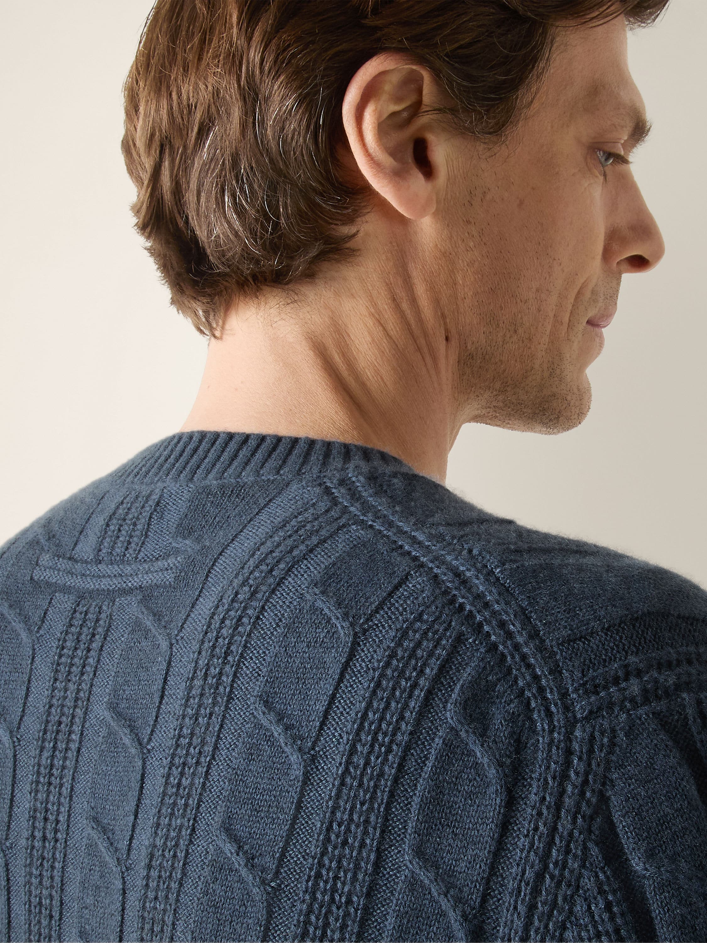 Light Blue Mélange Oasi Cashmere Crewneck Product detail photo #1