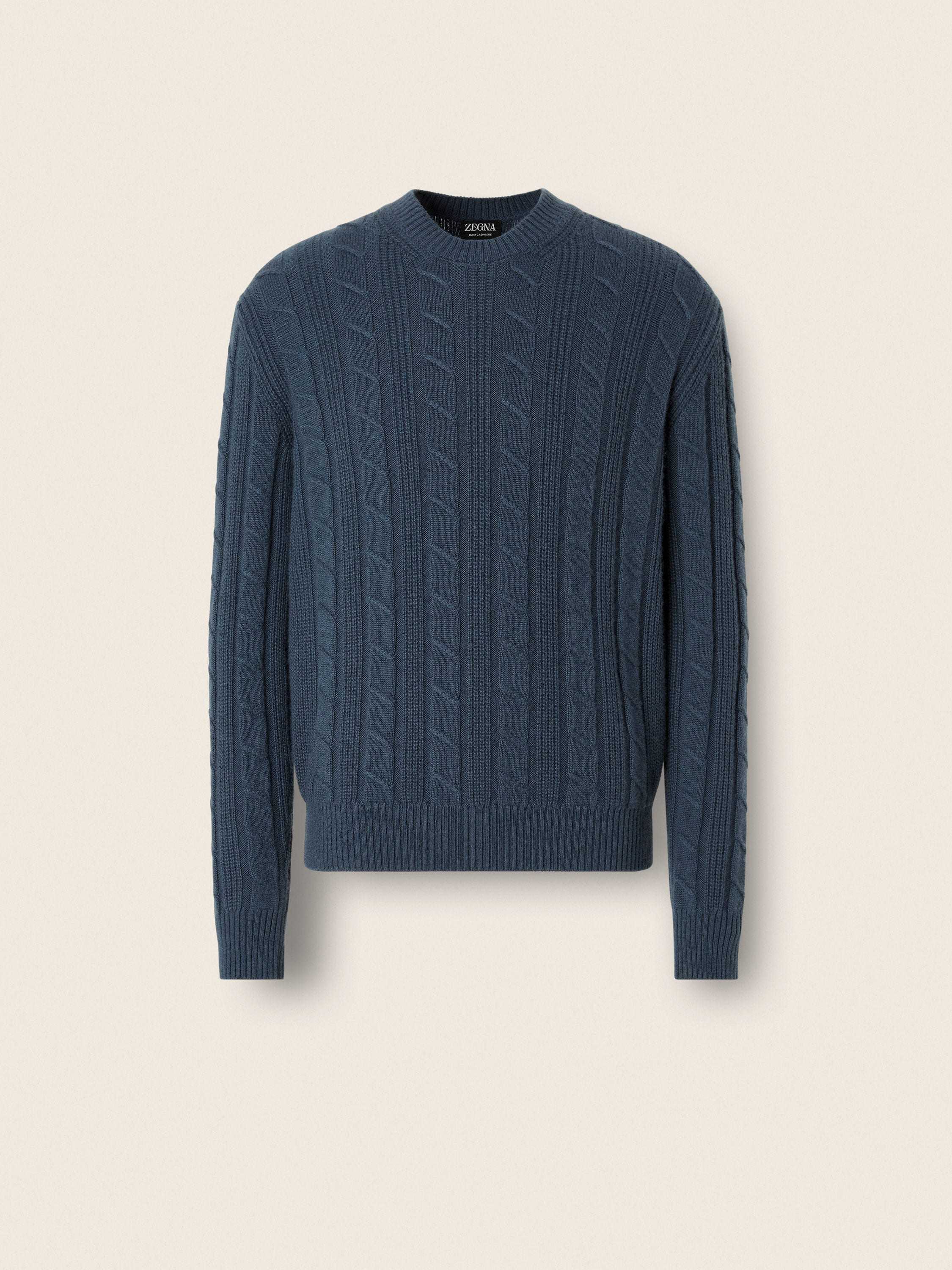 Light Blue Mélange Oasi Cashmere Crewneck Main product photo