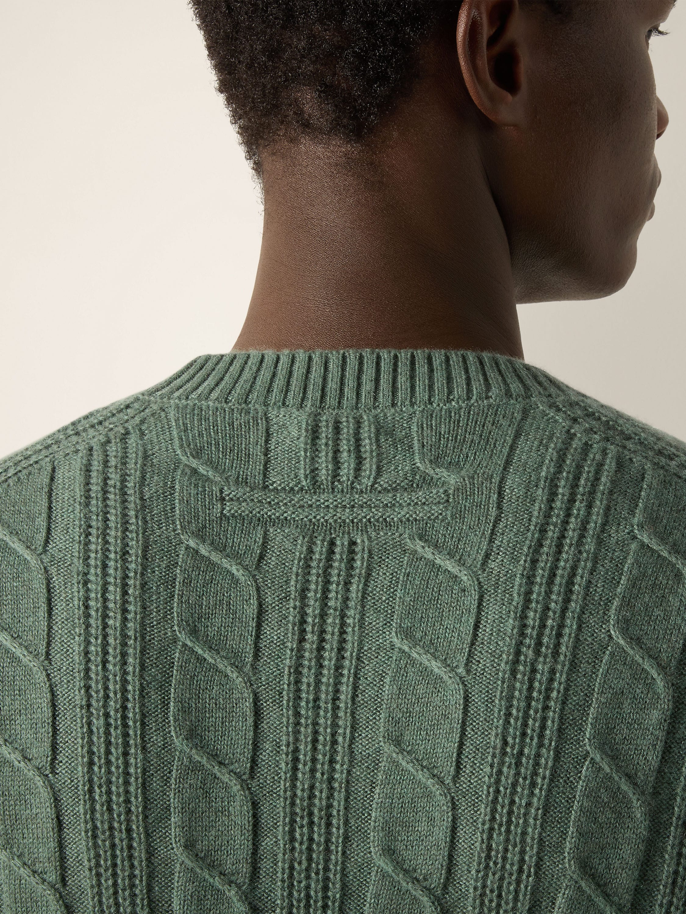Light Green Mélange Oasi Cashmere Crewneck Product detail photo #1