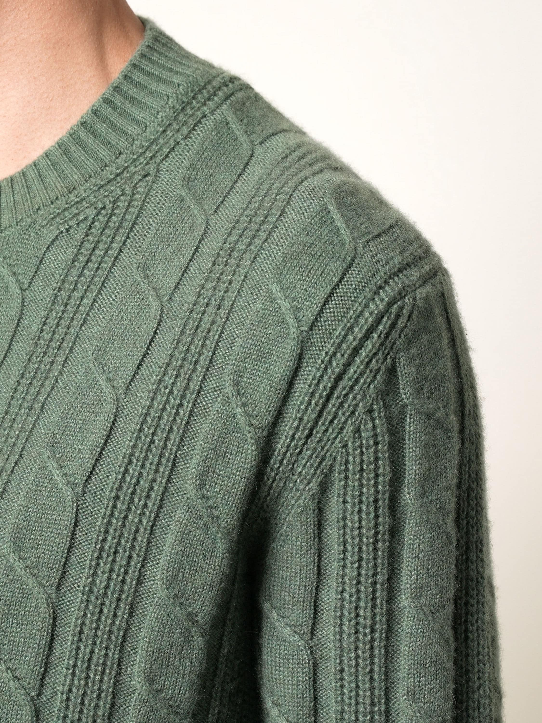 Light Green Mélange Oasi Cashmere Crewneck