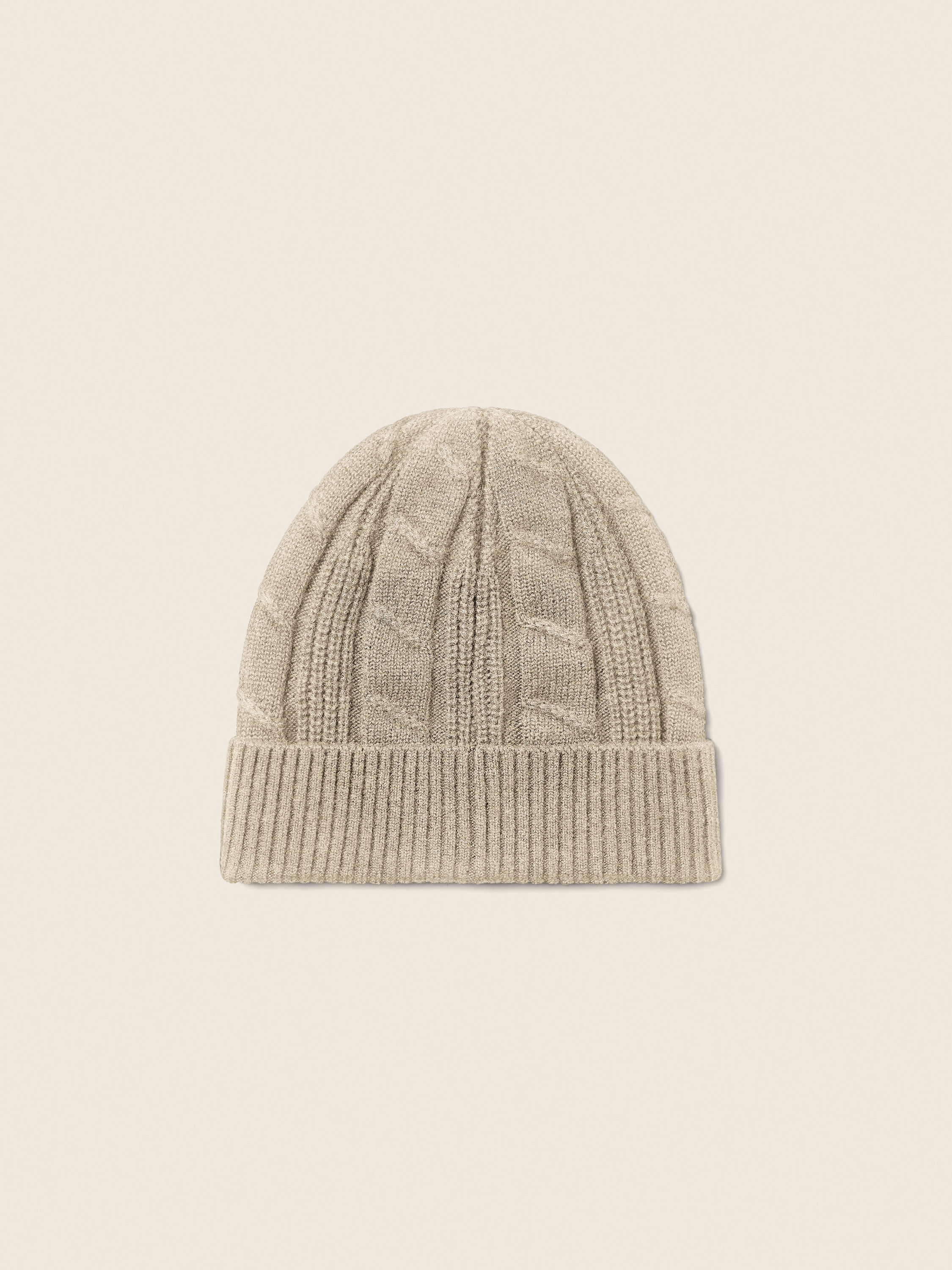 Cream White Mélange Oasi Cashmere Beanie Product detail photo #2