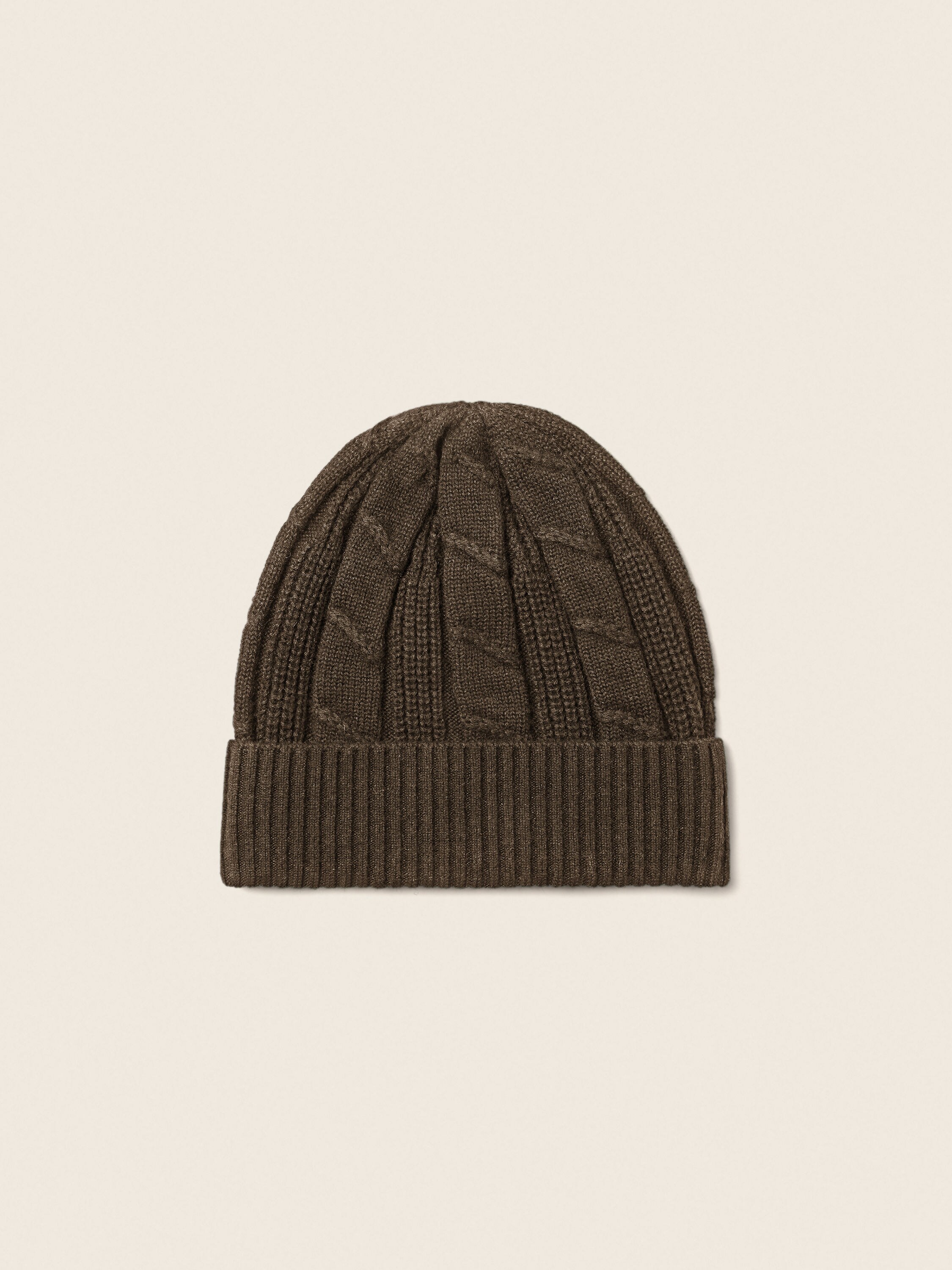 Dark Olive Green Mélange Oasi Cashmere Beanie Main product photo