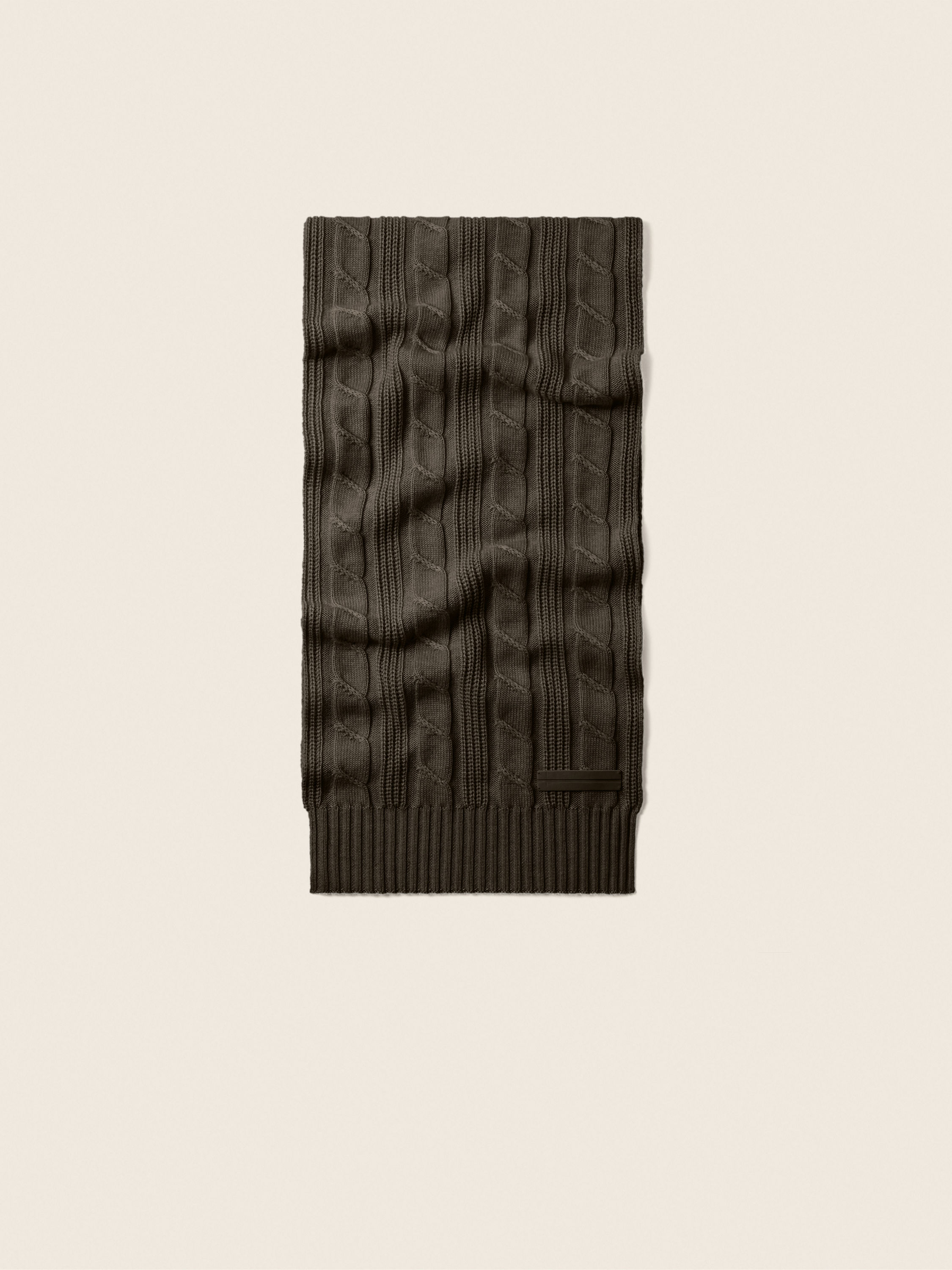 Dark Olive Green Mélange Oasi Cashmere Scarf Product detail photo #2