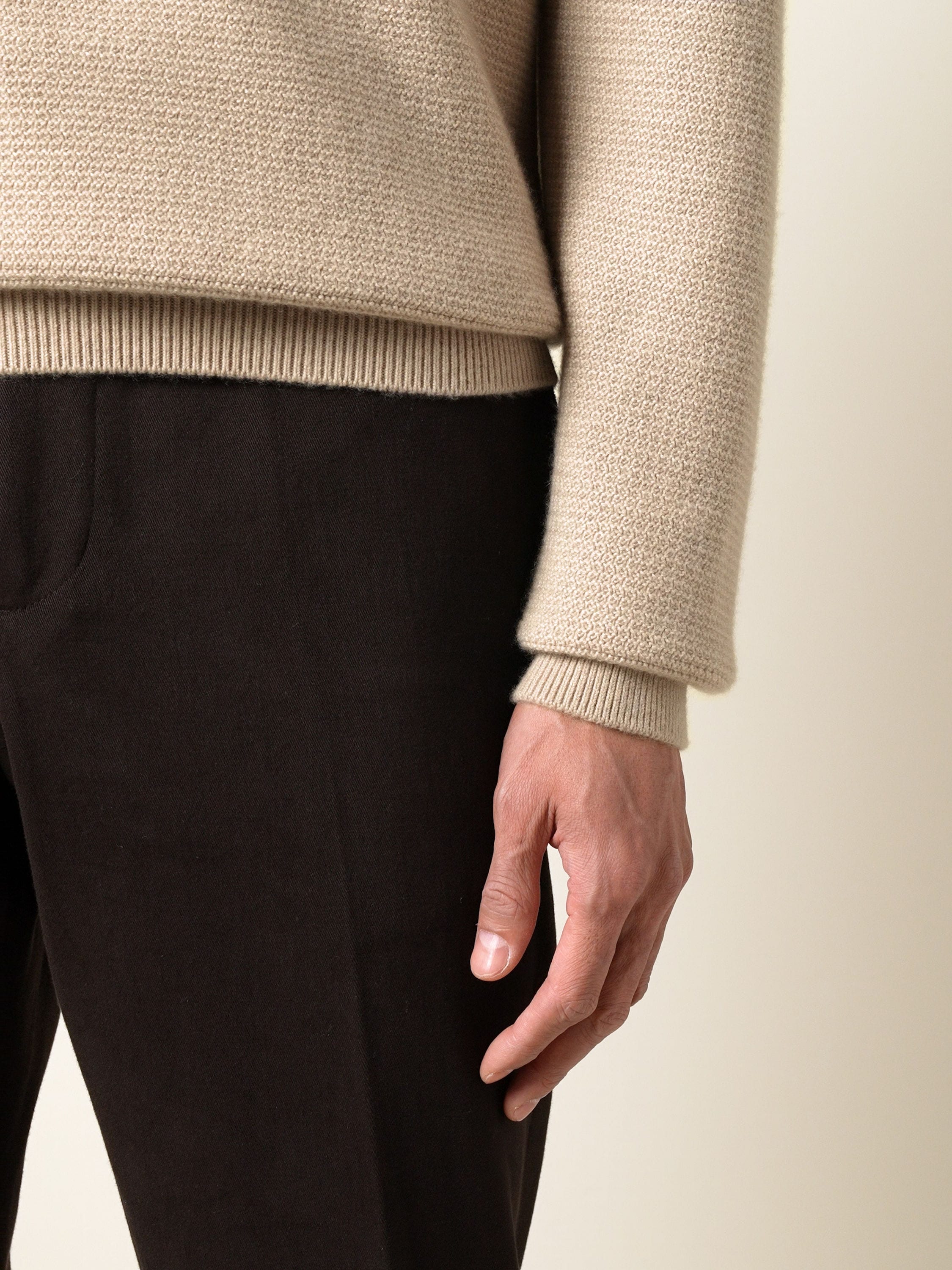 混奶白色 Oasi Cashmere 绿洲羊绒 Polo 衫