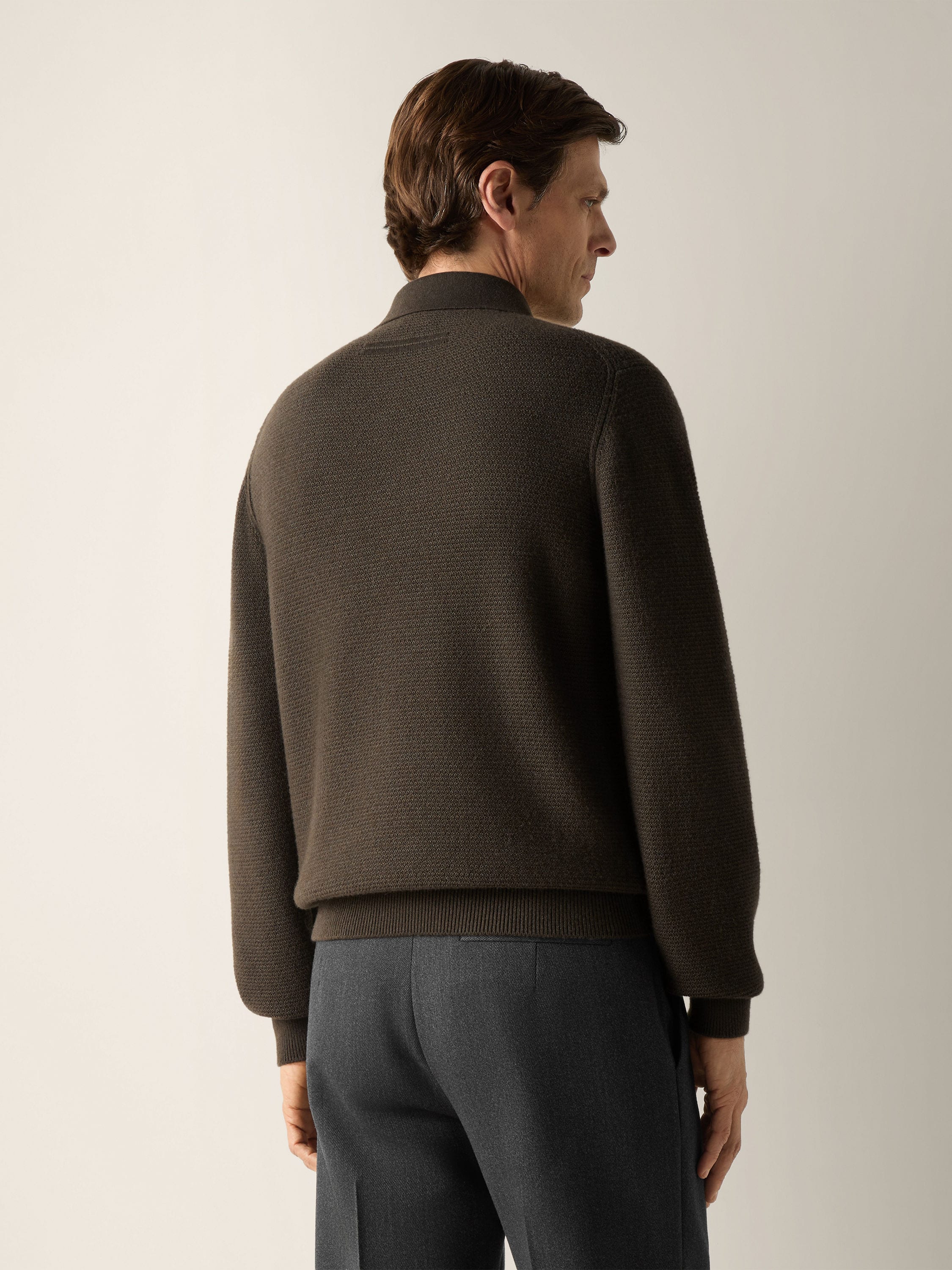 混深橄榄绿 Oasi Cashmere 绿洲羊绒 Polo 衫 产品细节图 #5