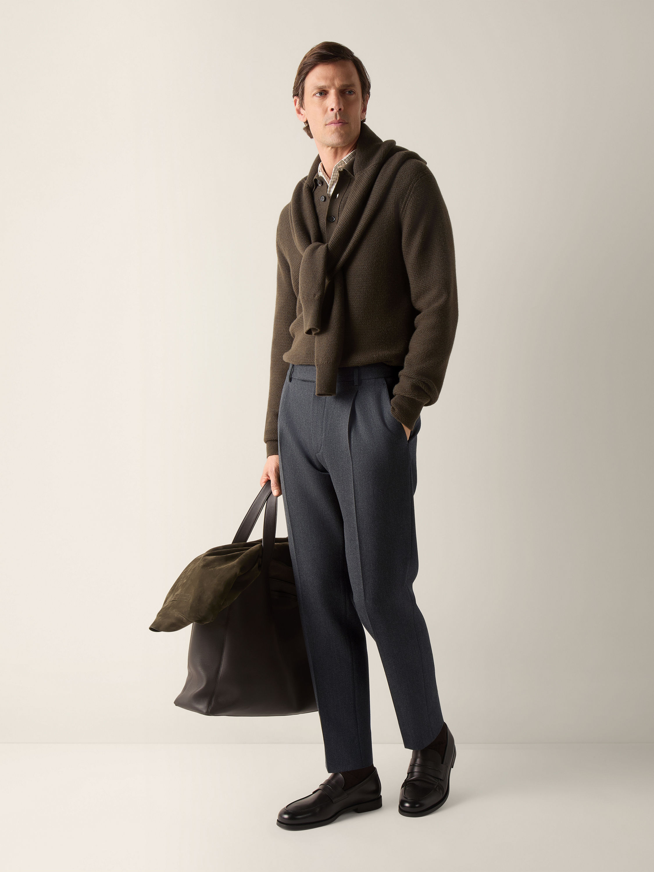 混深橄榄绿 Oasi Cashmere 绿洲羊绒 Polo 衫 产品细节图 #2