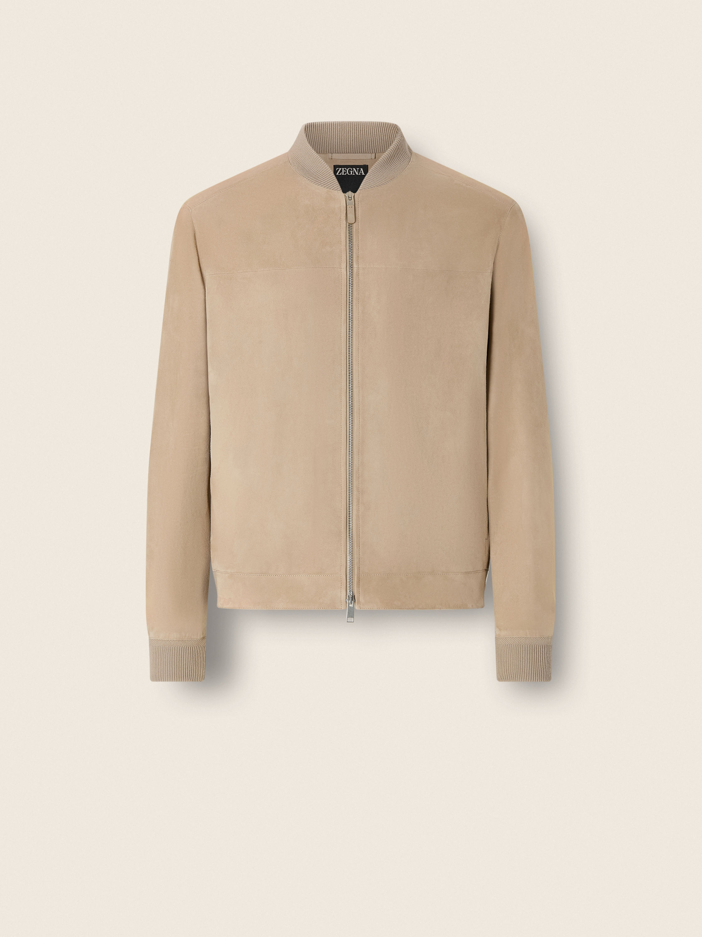 Light Taupe Suede Bomber Main product photo