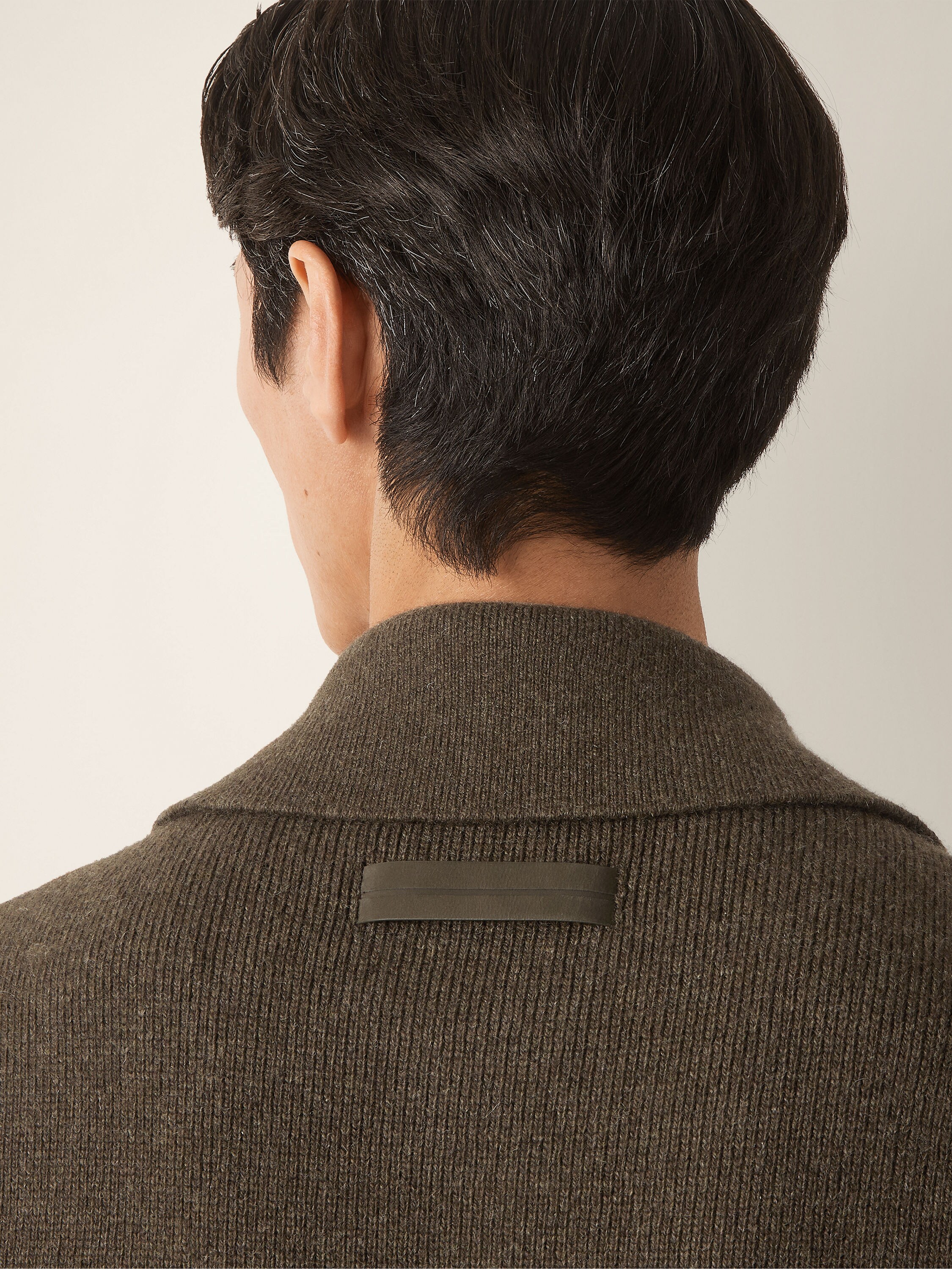 Dark Olive Green Mélange Oasi Cashmere Polo Shirt Product detail photo #1