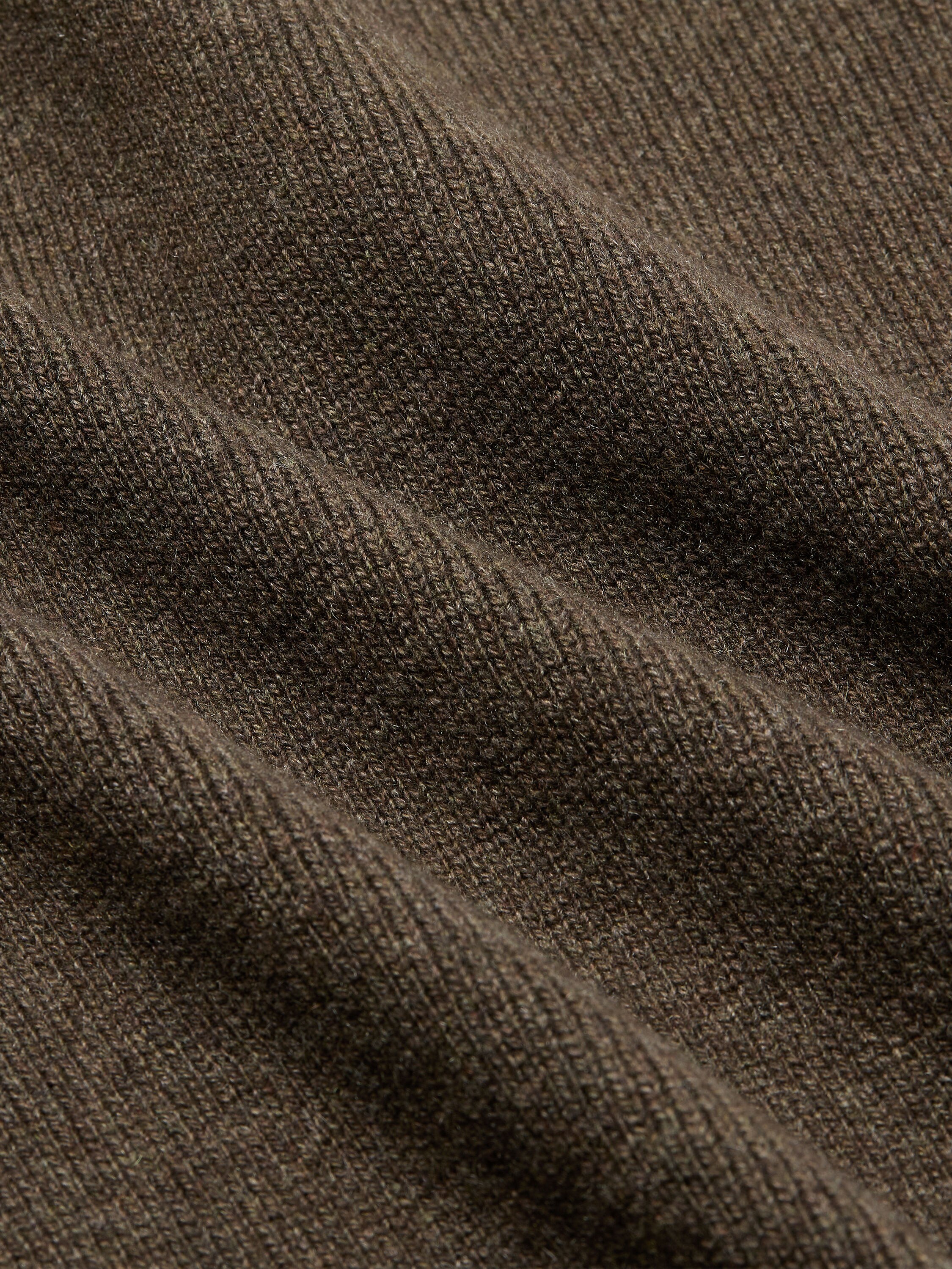 Dark Olive Green Mélange Oasi Cashmere Polo Shirt Product detail photo #4