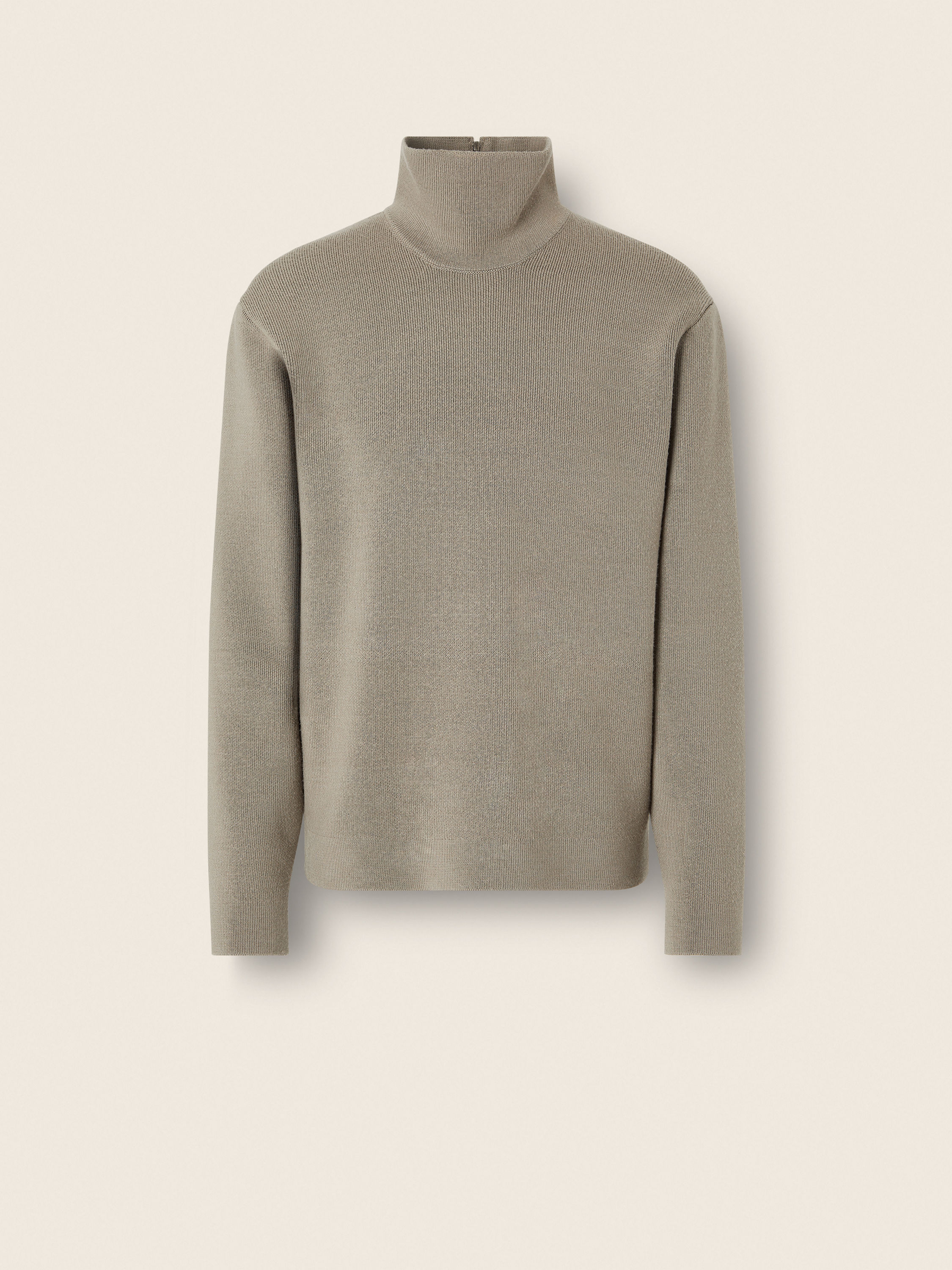 Taupe Wool and Canapa Yarn Turtleneck Main product photo