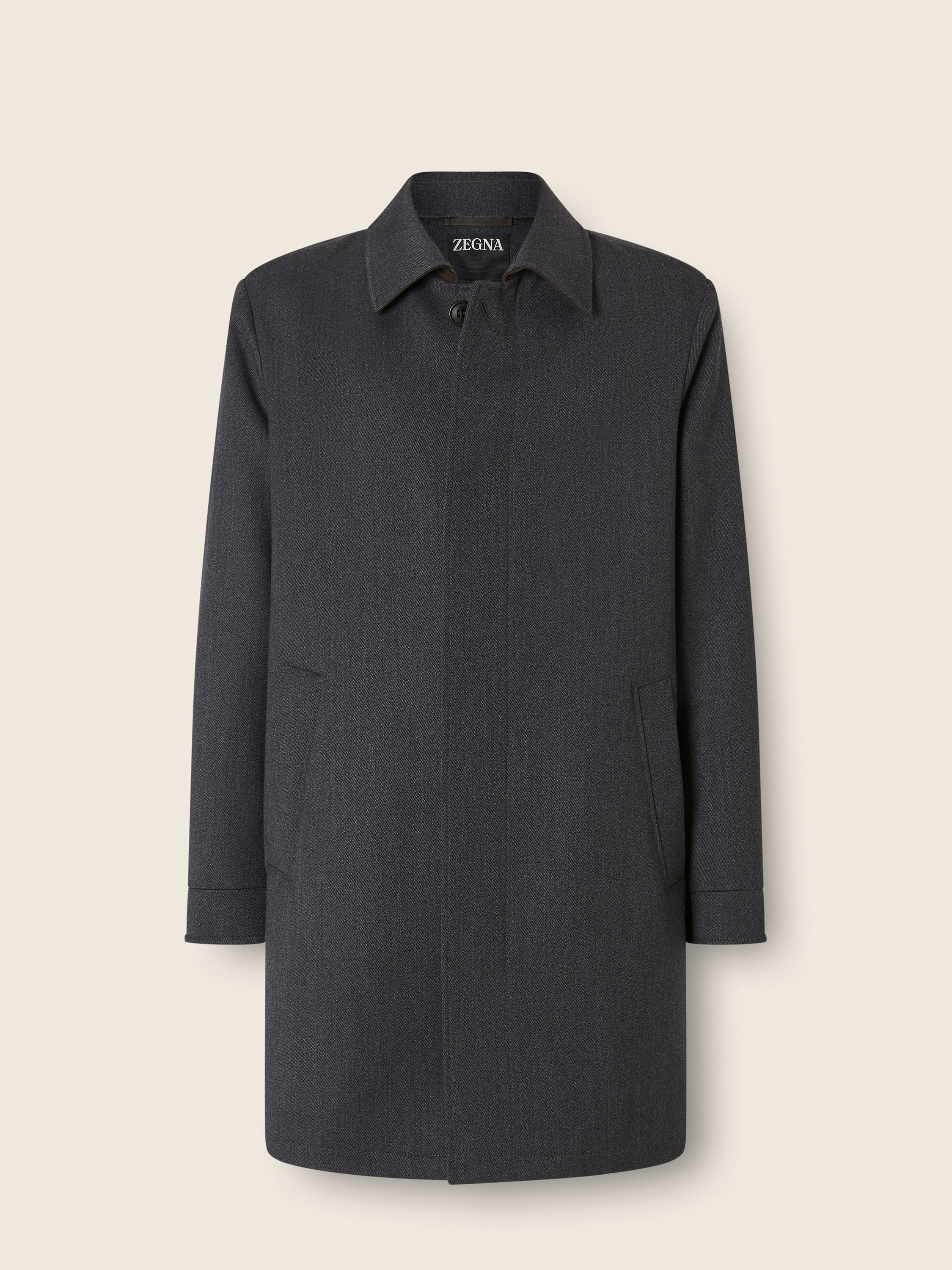 Black Mélange Wool and Cashmere Trench Coat Main product photo