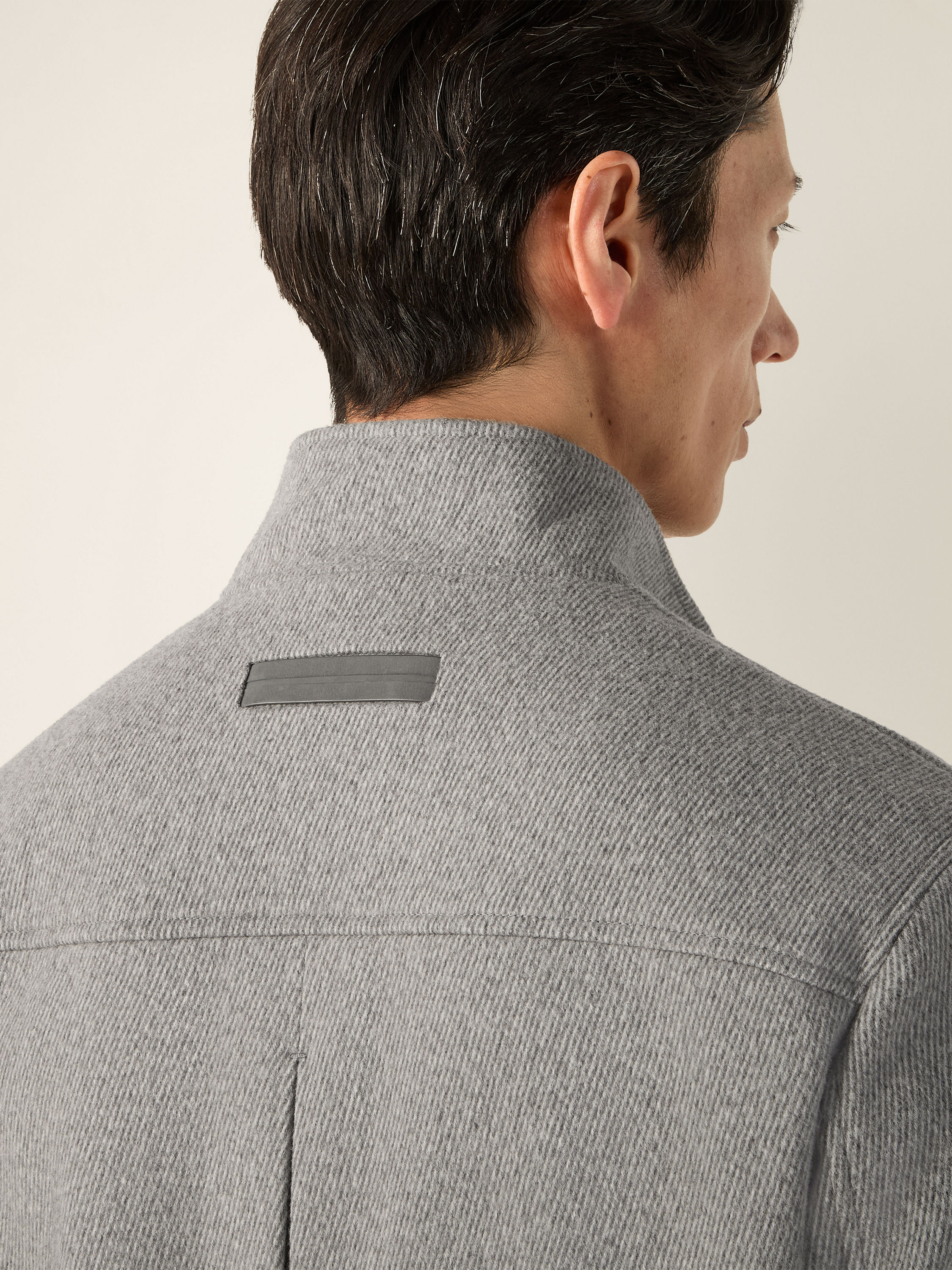 Grey Mélange Wool and Cashmere Blouson Product detail photo #2