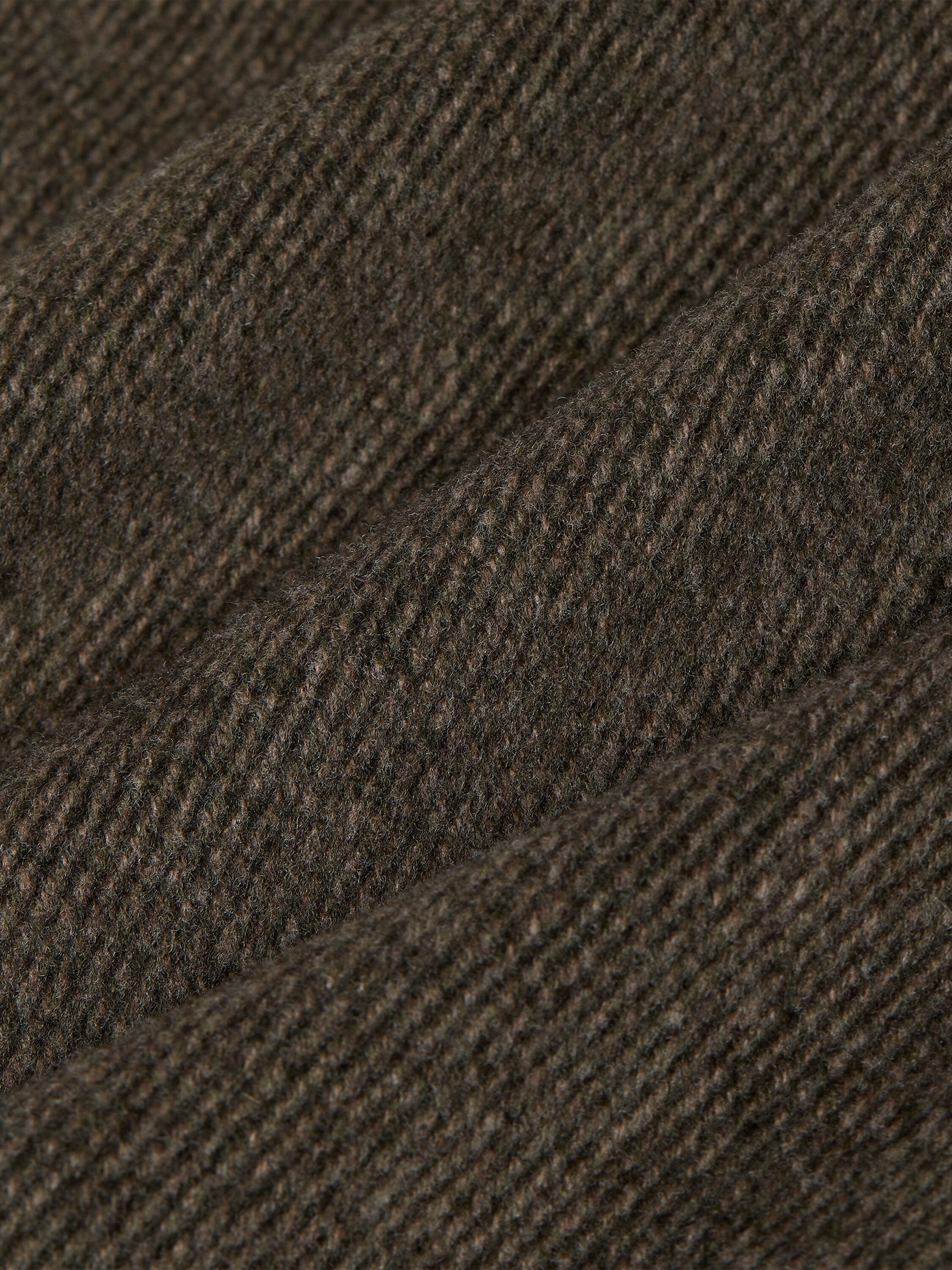 Dark Olive Green Mélange Wool and Cashmere Blouson Product detail photo #4