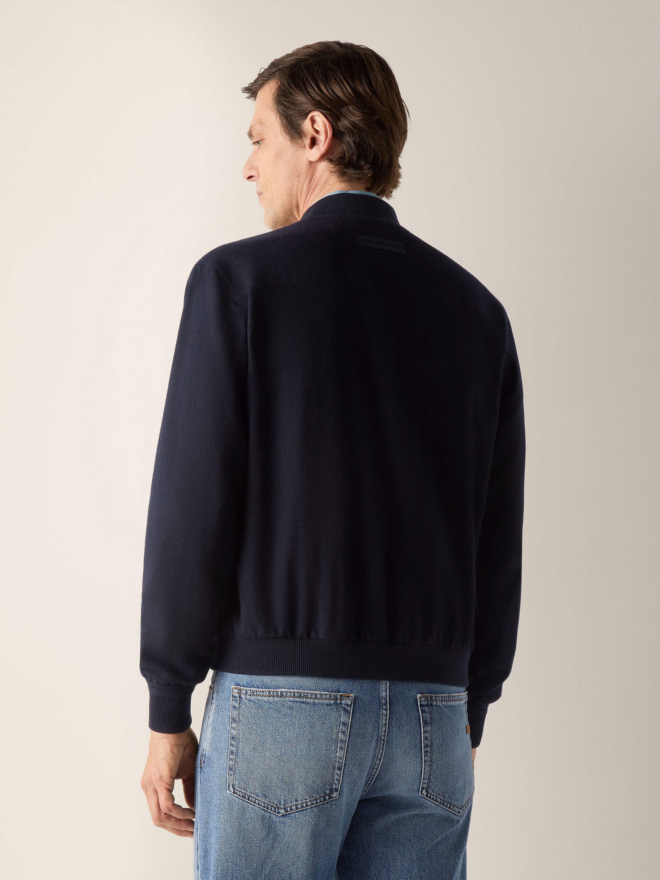Navy Blue Oasi Cashmere Elements Bomber Product detail photo #5