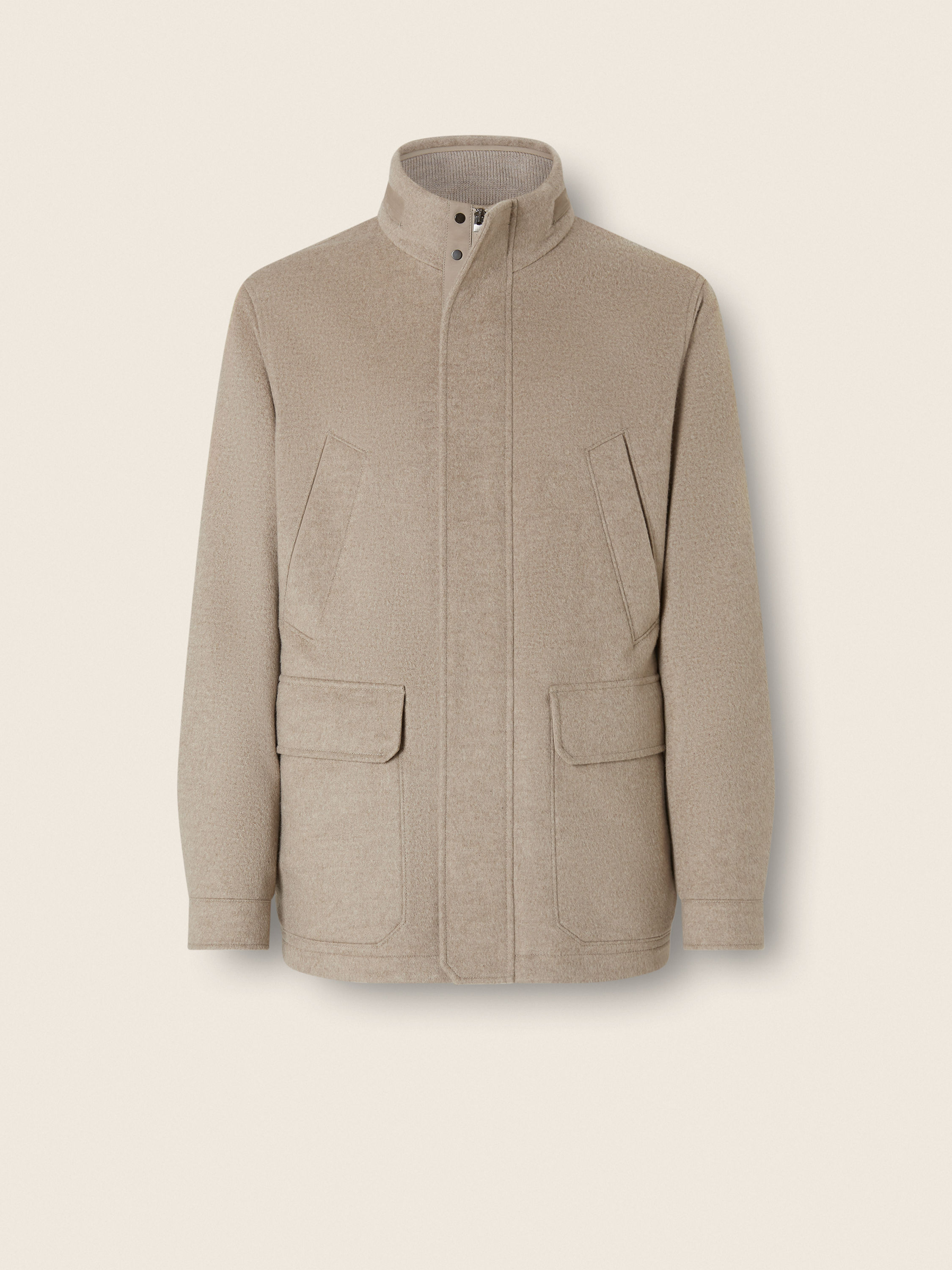 Light Taupe Mélange Oasi Cashmere Elements Car Coat Main product photo