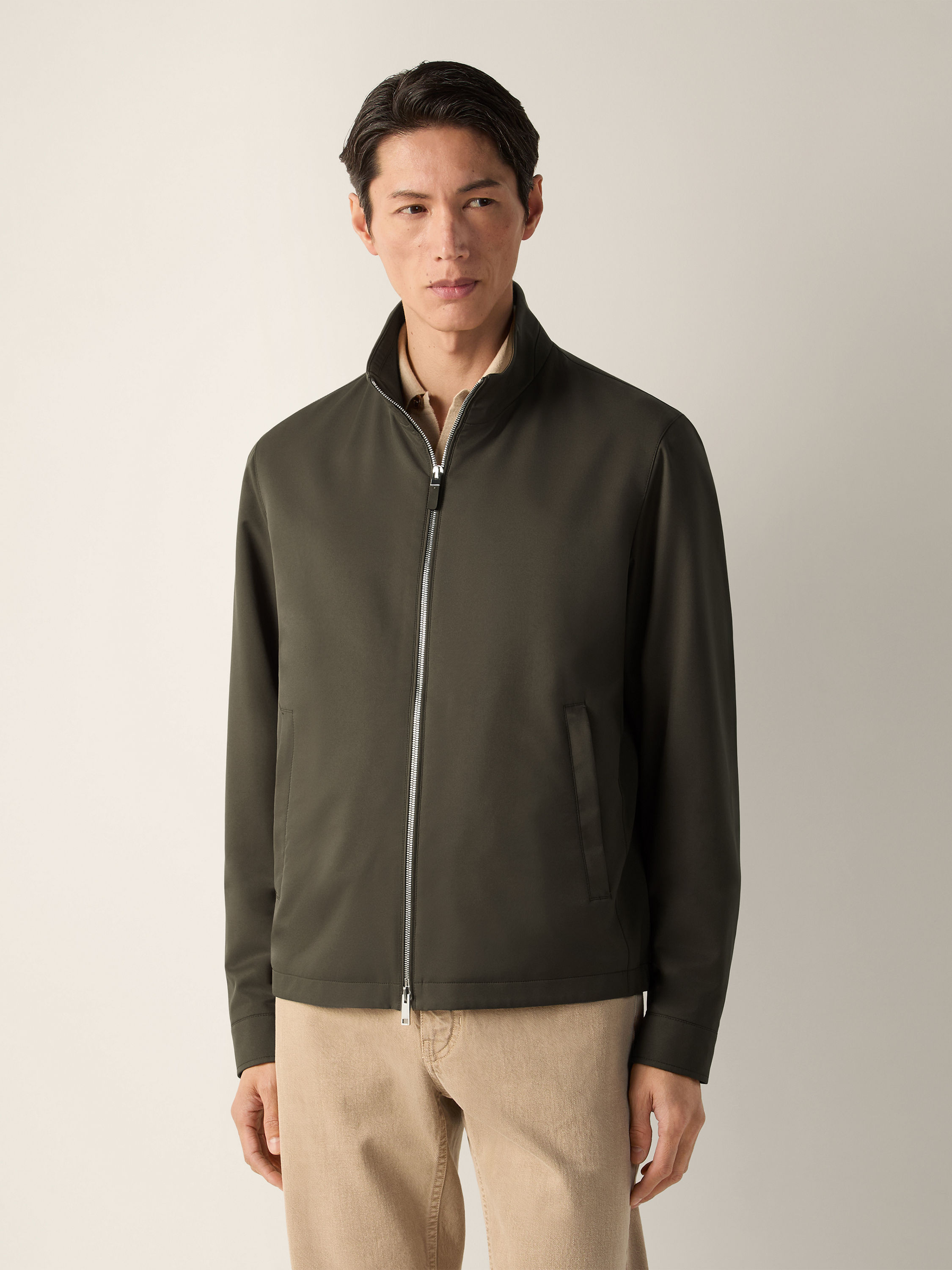 Dark Olive Green Microfiber Motorin 100cc Blouson Product detail photo #3
