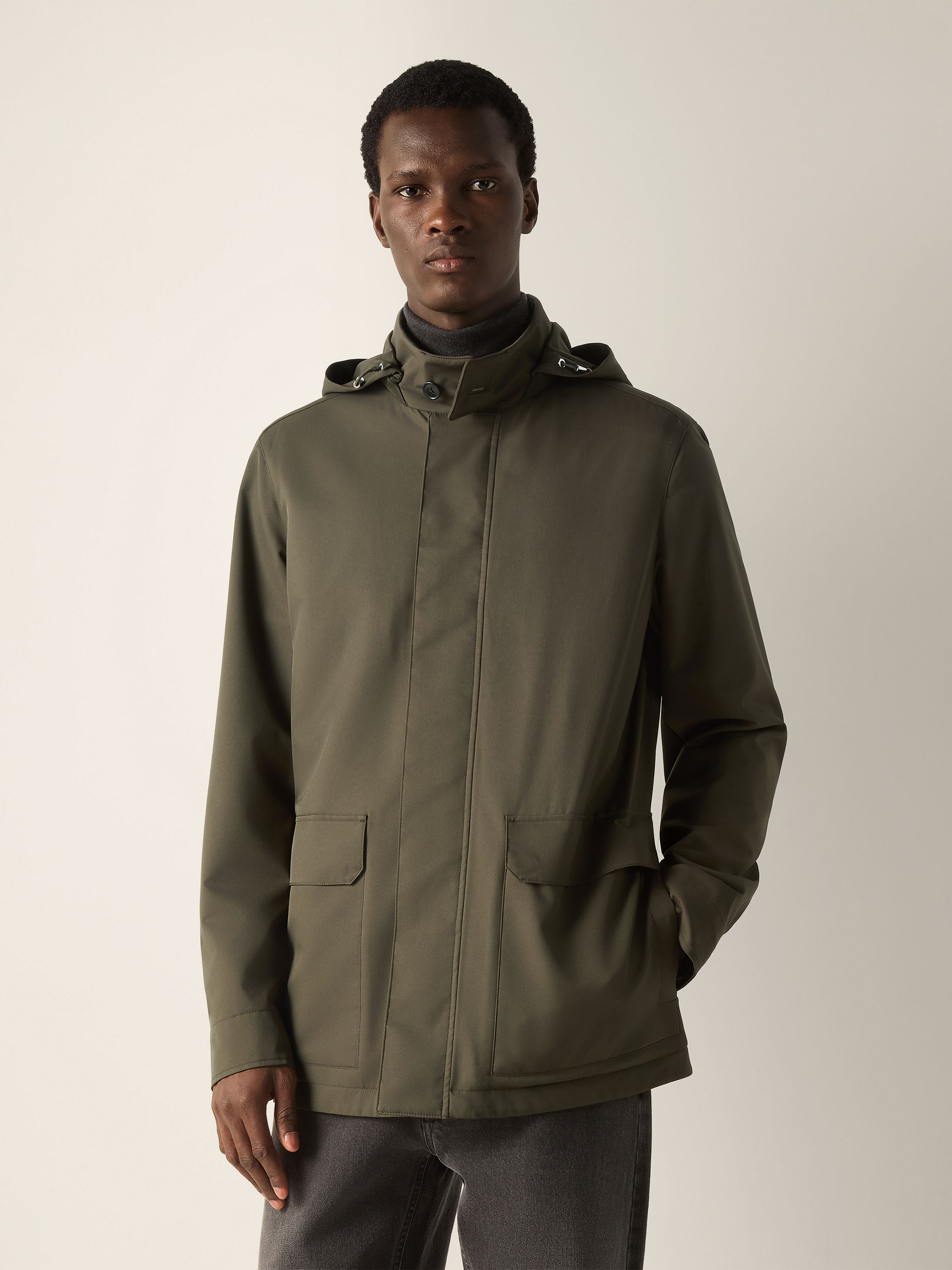 Dark Olive Green Microfiber Motorin 250cc Car Coat Product detail photo #3
