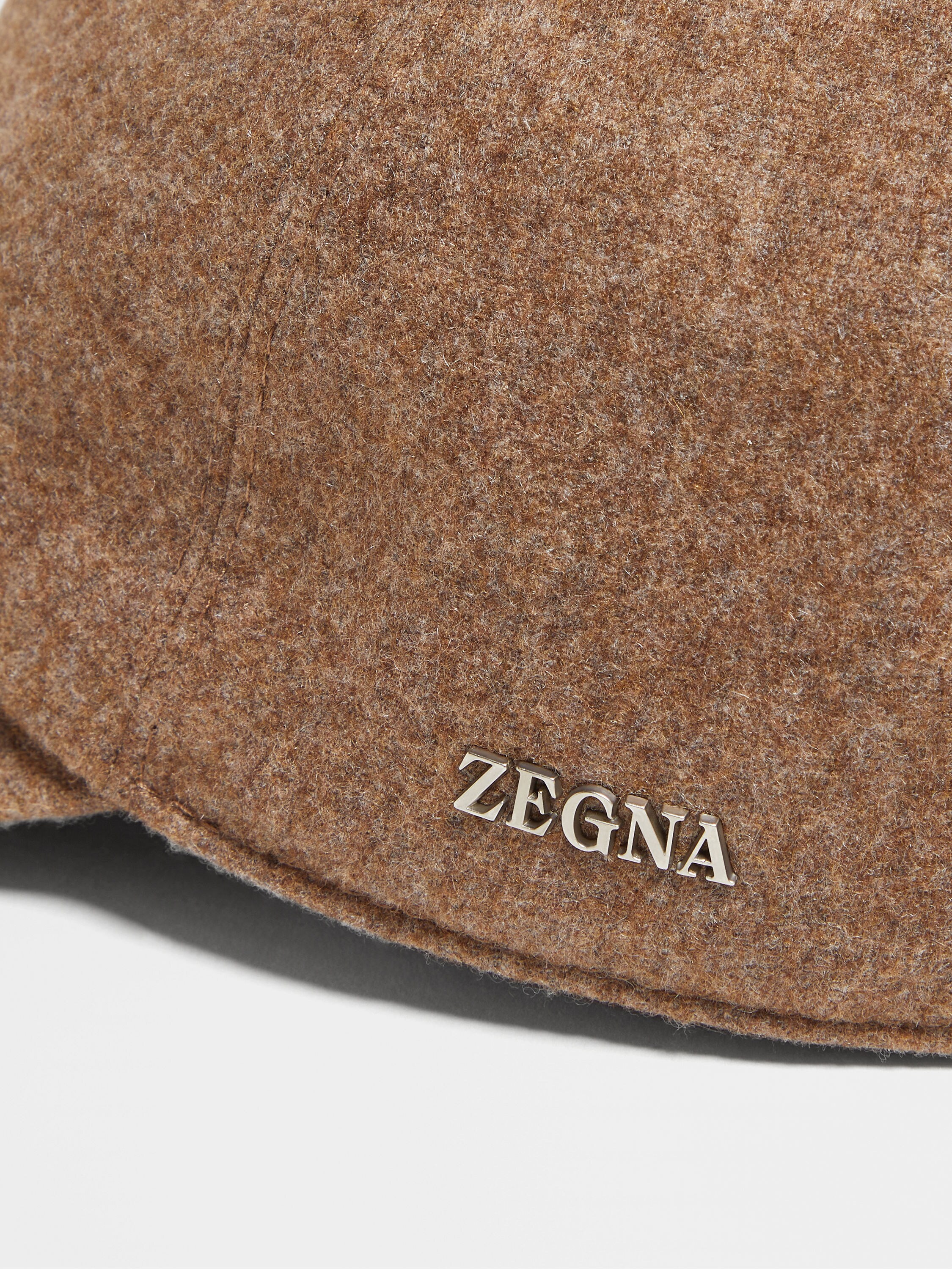 Brown Mélange Oasi Cashmere Baseball Cap Product detail photo #1