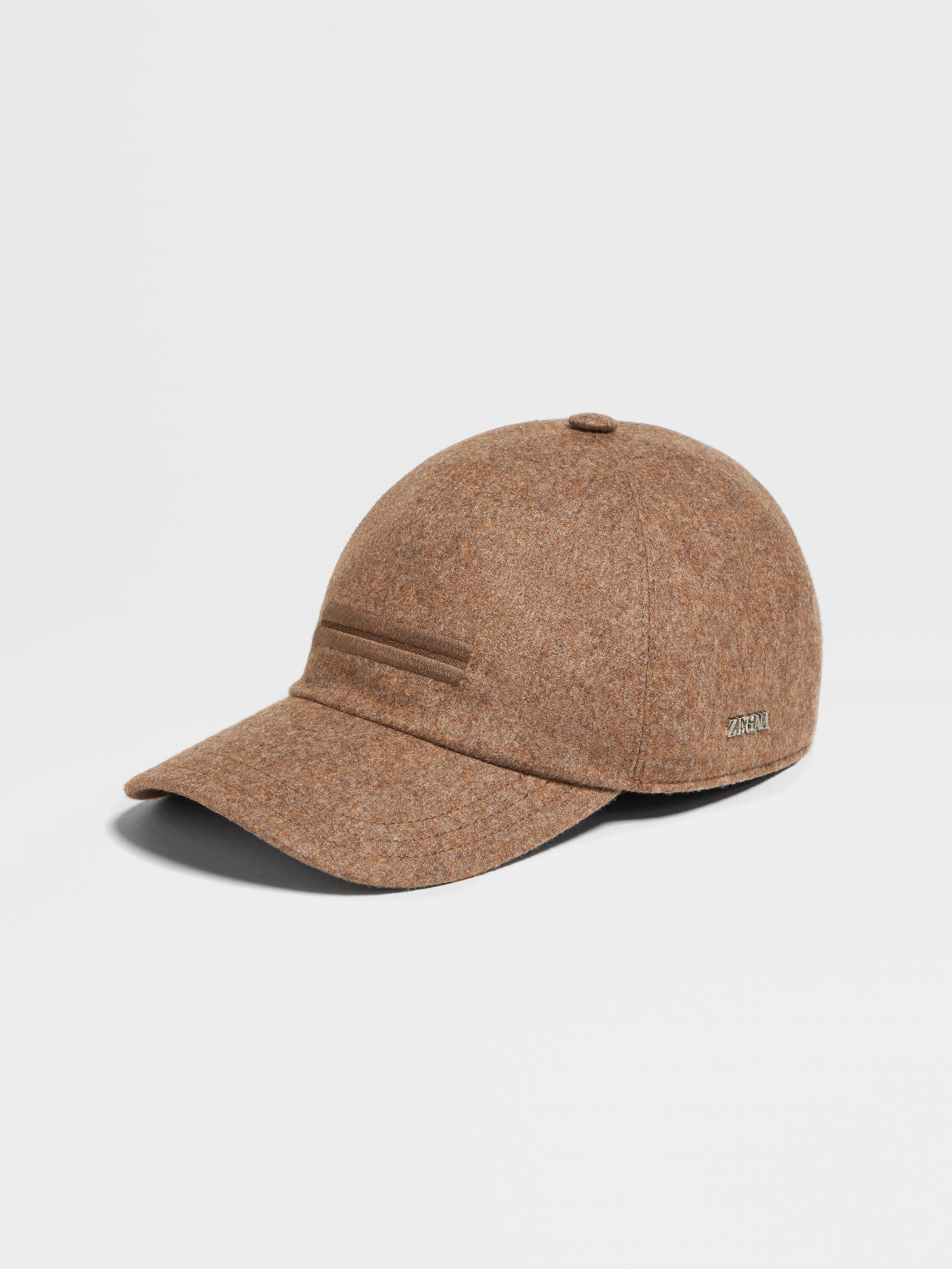 Brown Mélange Oasi Cashmere Baseball Cap Main product photo