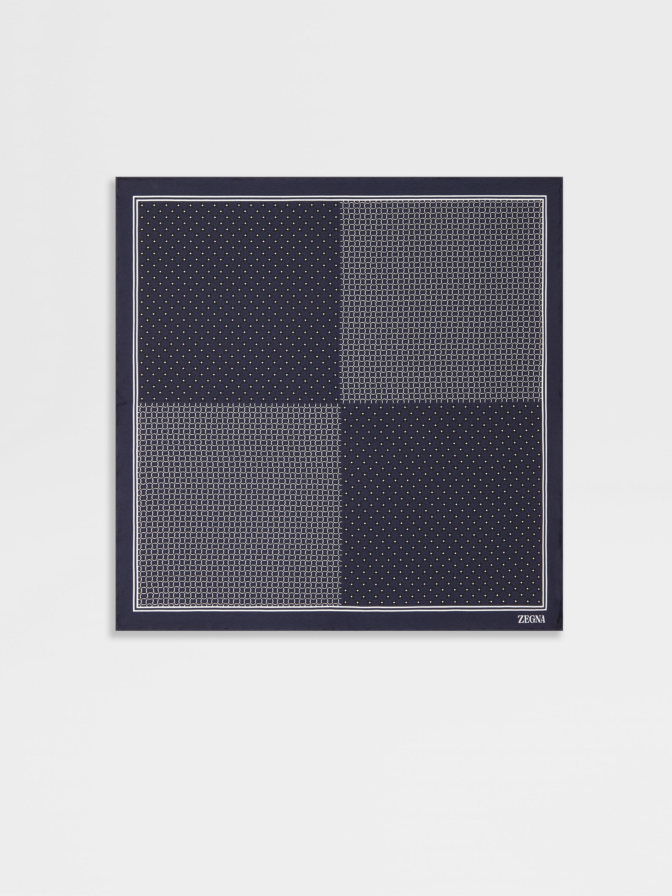 Dark Blue Silk Pocket Square Product detail photo #2