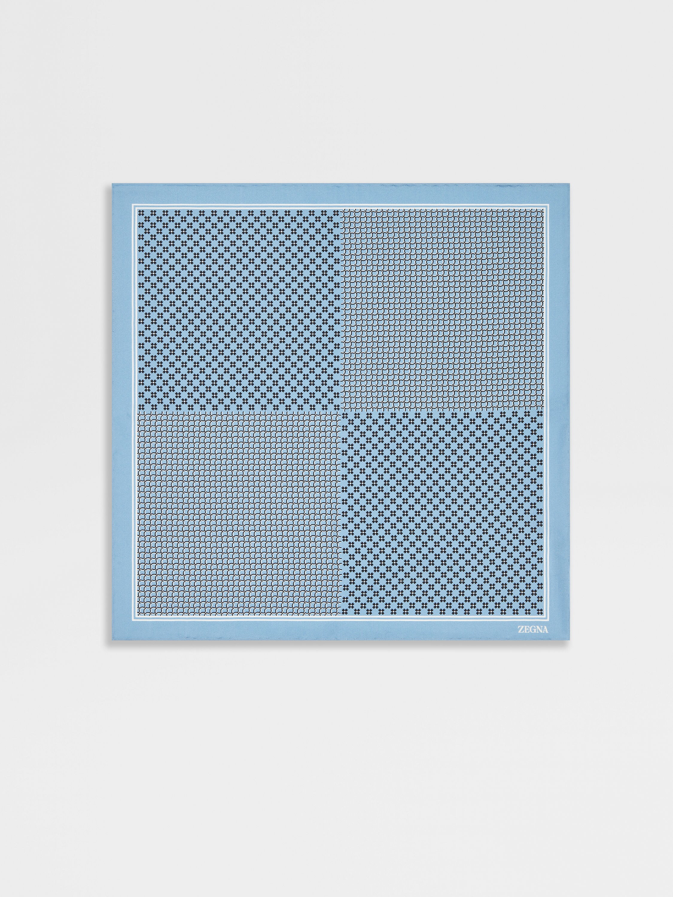 Light Blue Silk Pocket Square Product detail photo #2