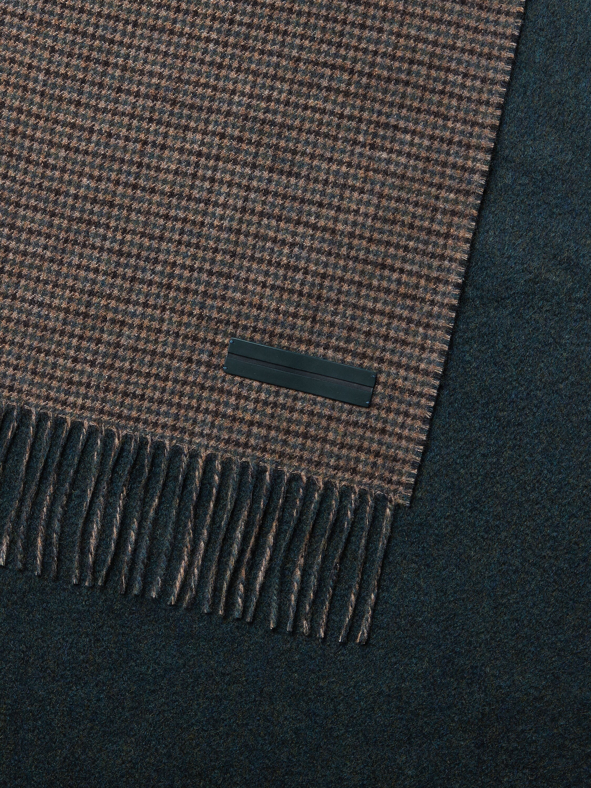 Dark Brown and Dark Green Oasi Cashmere Scarf Product detail photo #1
