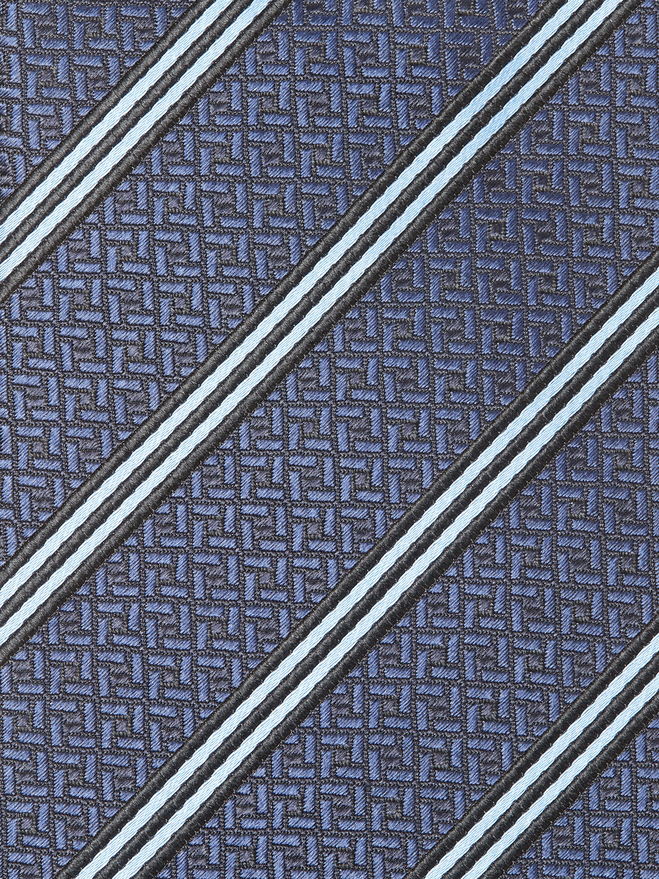 Navy Blue Silk and Cotton Tie Product detail photo #1