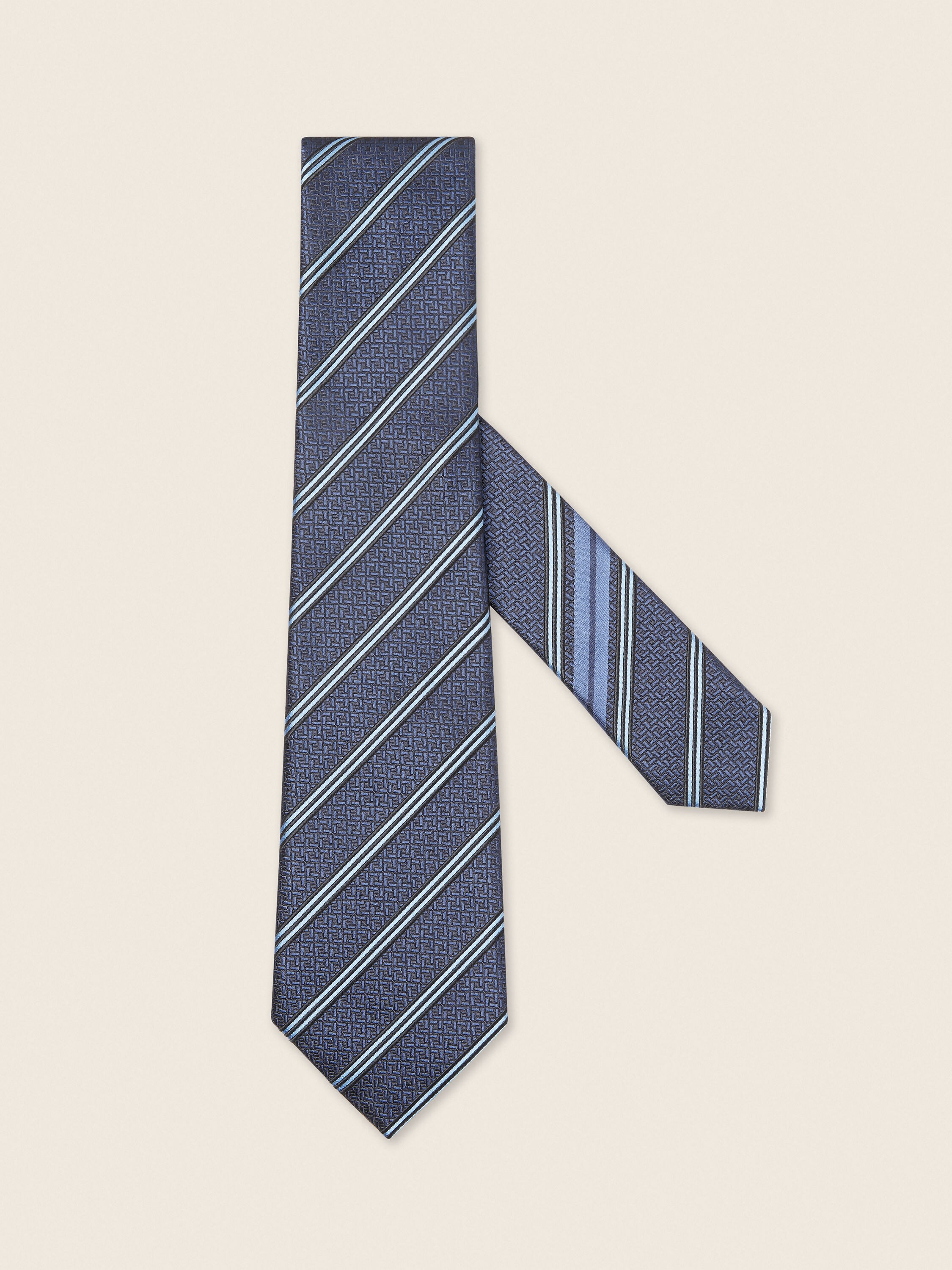Navy Blue Silk and Cotton Tie Main product photo