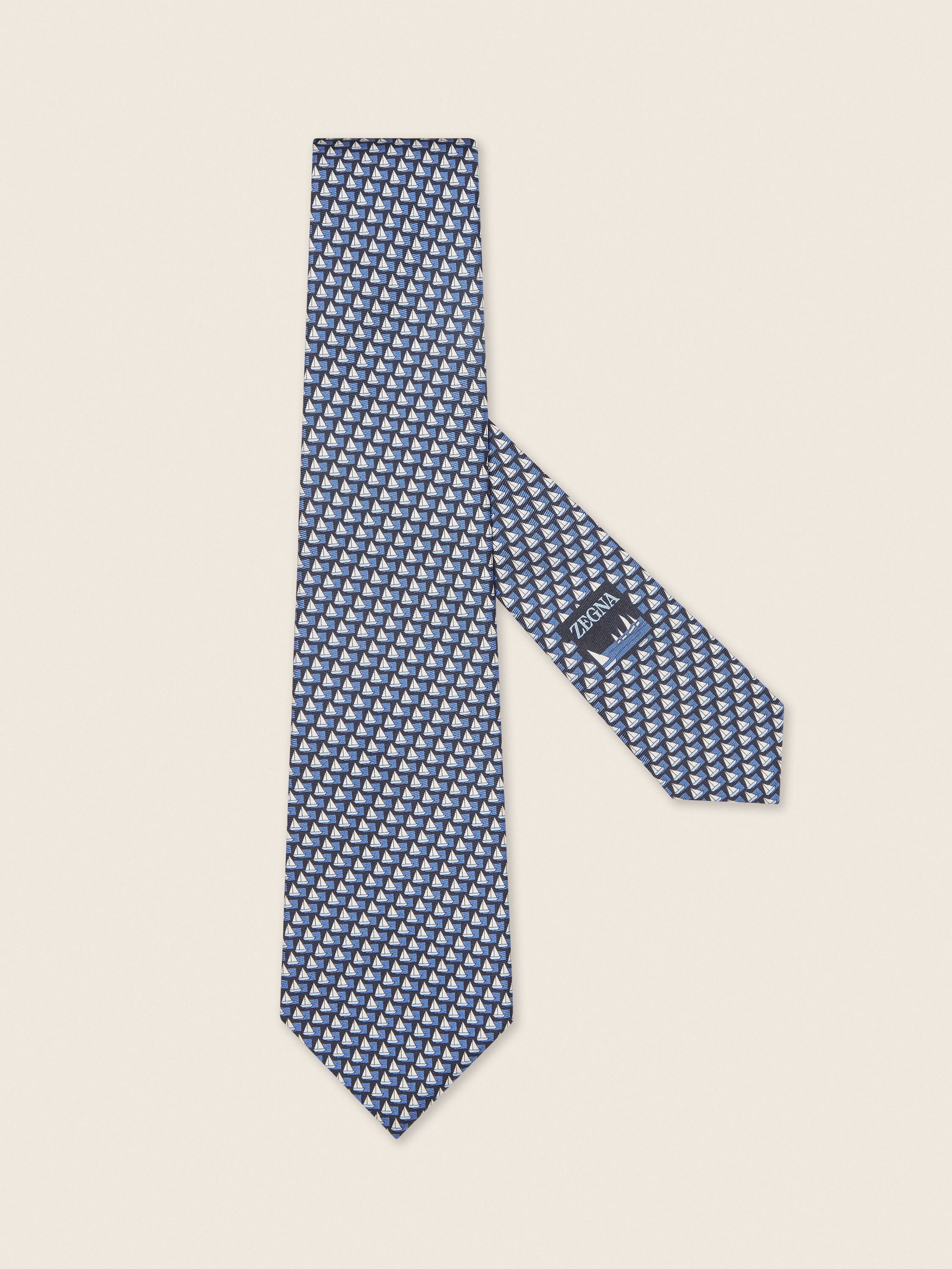 Navy Blue Silk Tie Main product photo