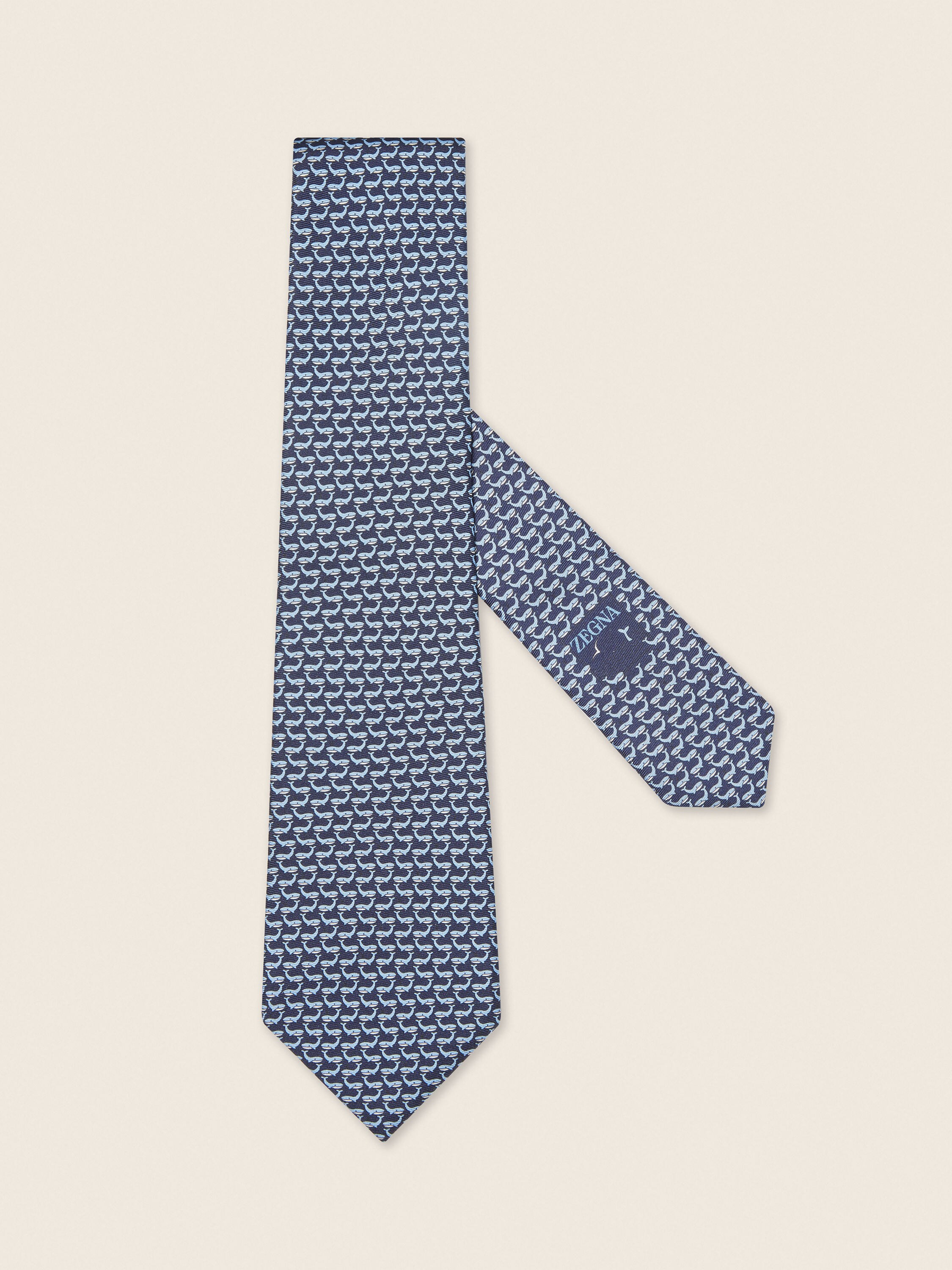 Navy Blue Silk Tie Main product photo