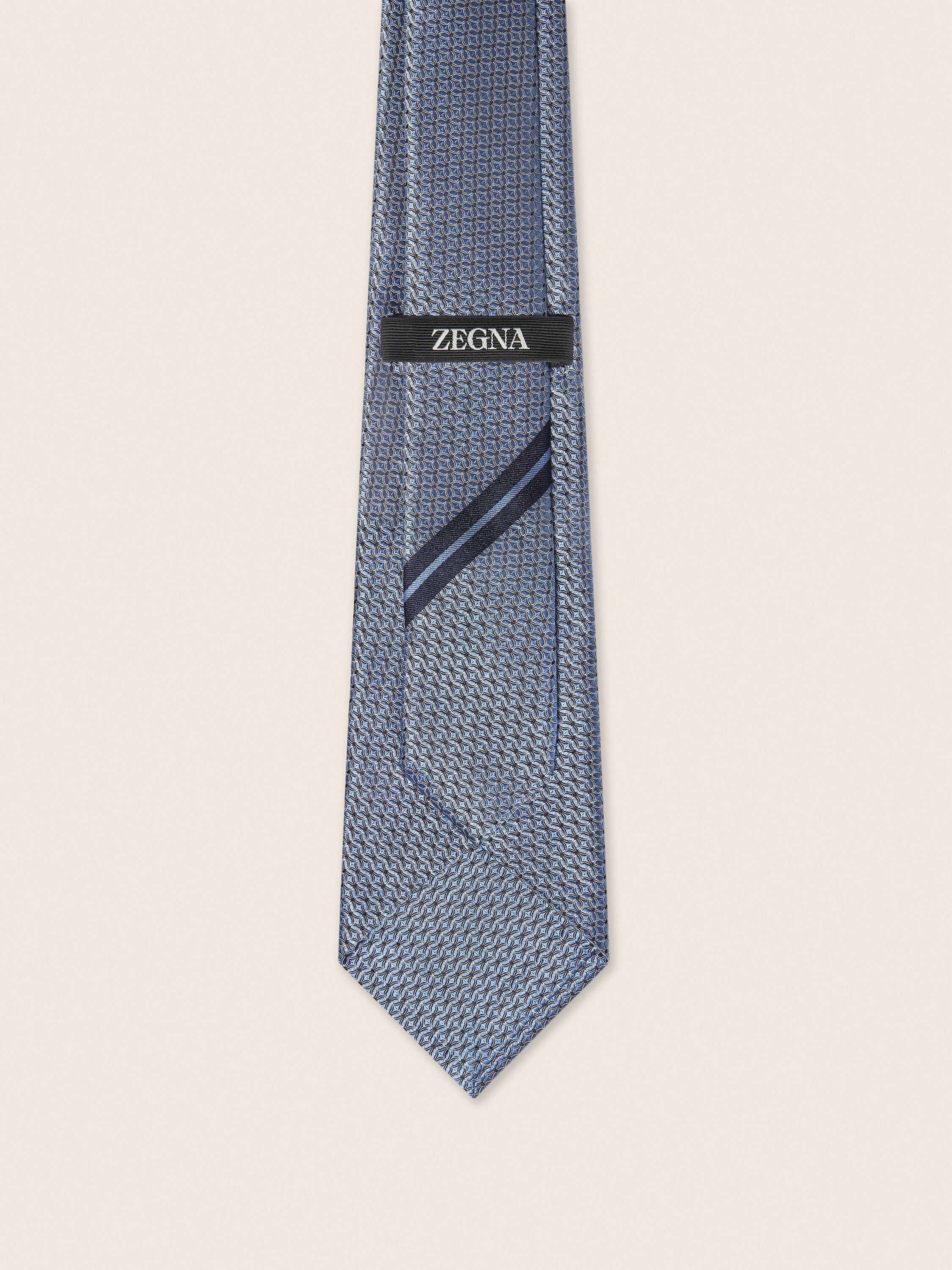 Light Avio Blue Silk Tie Product detail photo #2