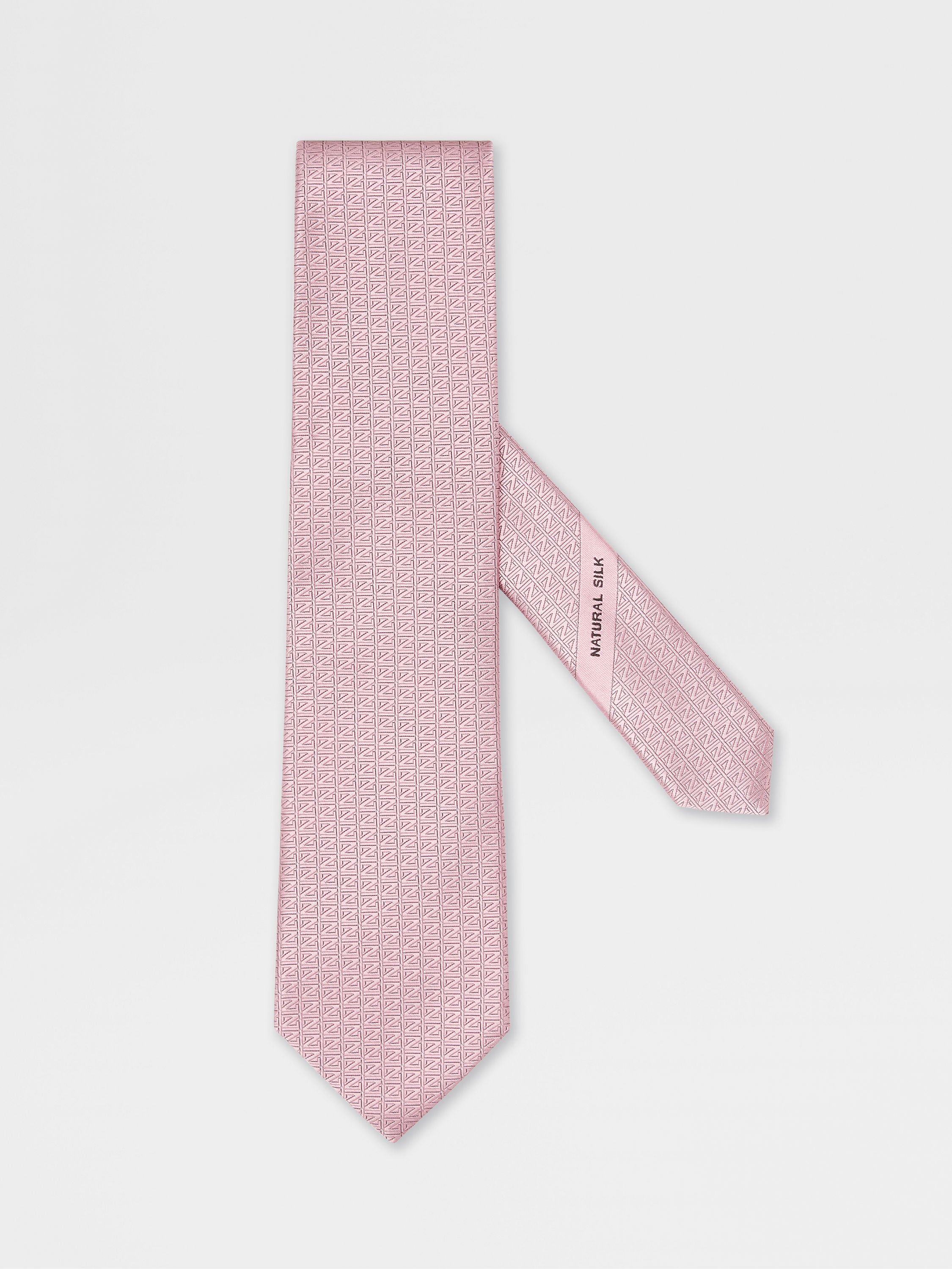 粉色天然桑蚕丝领带
