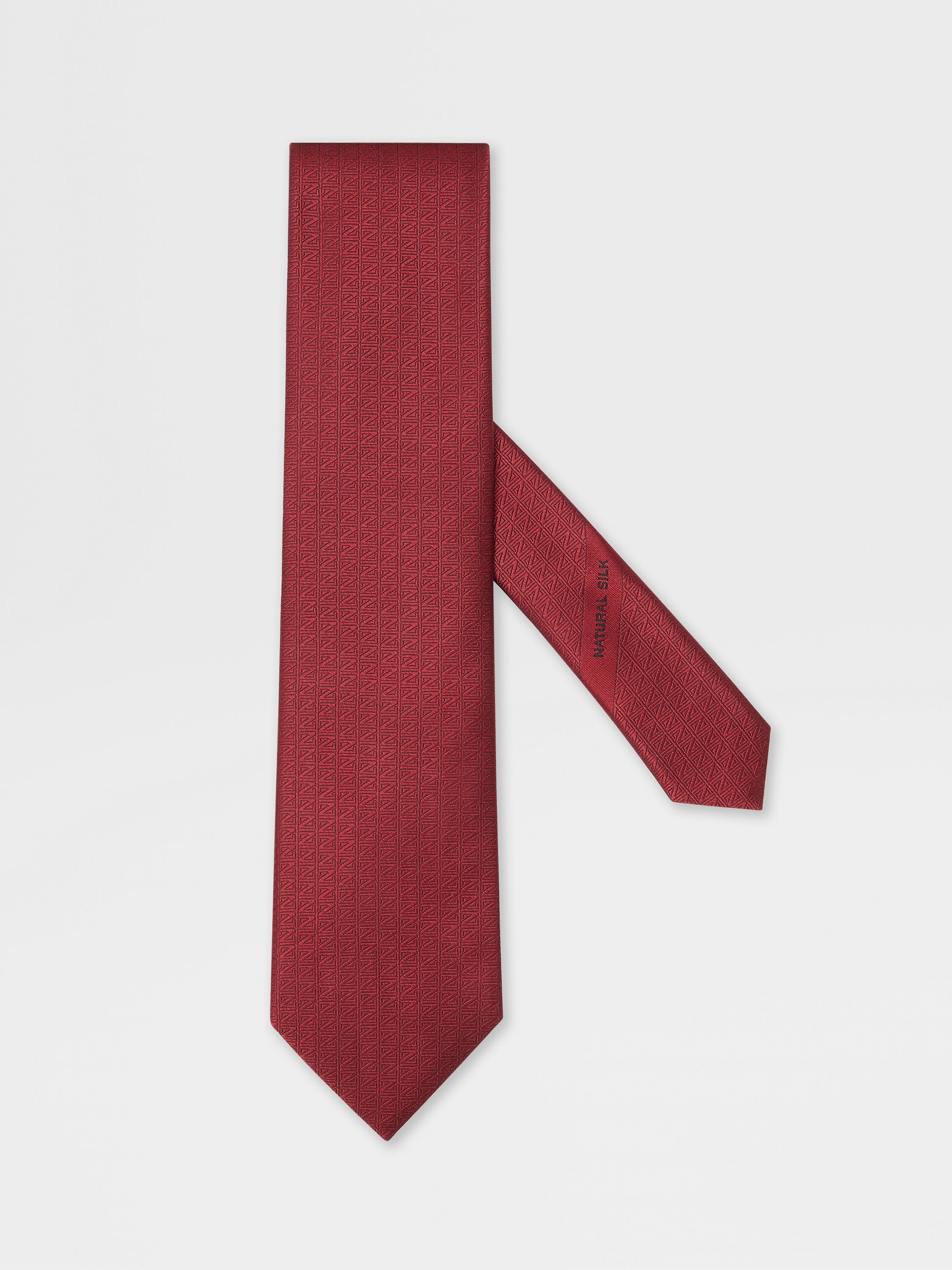 红色天然桑蚕丝领带