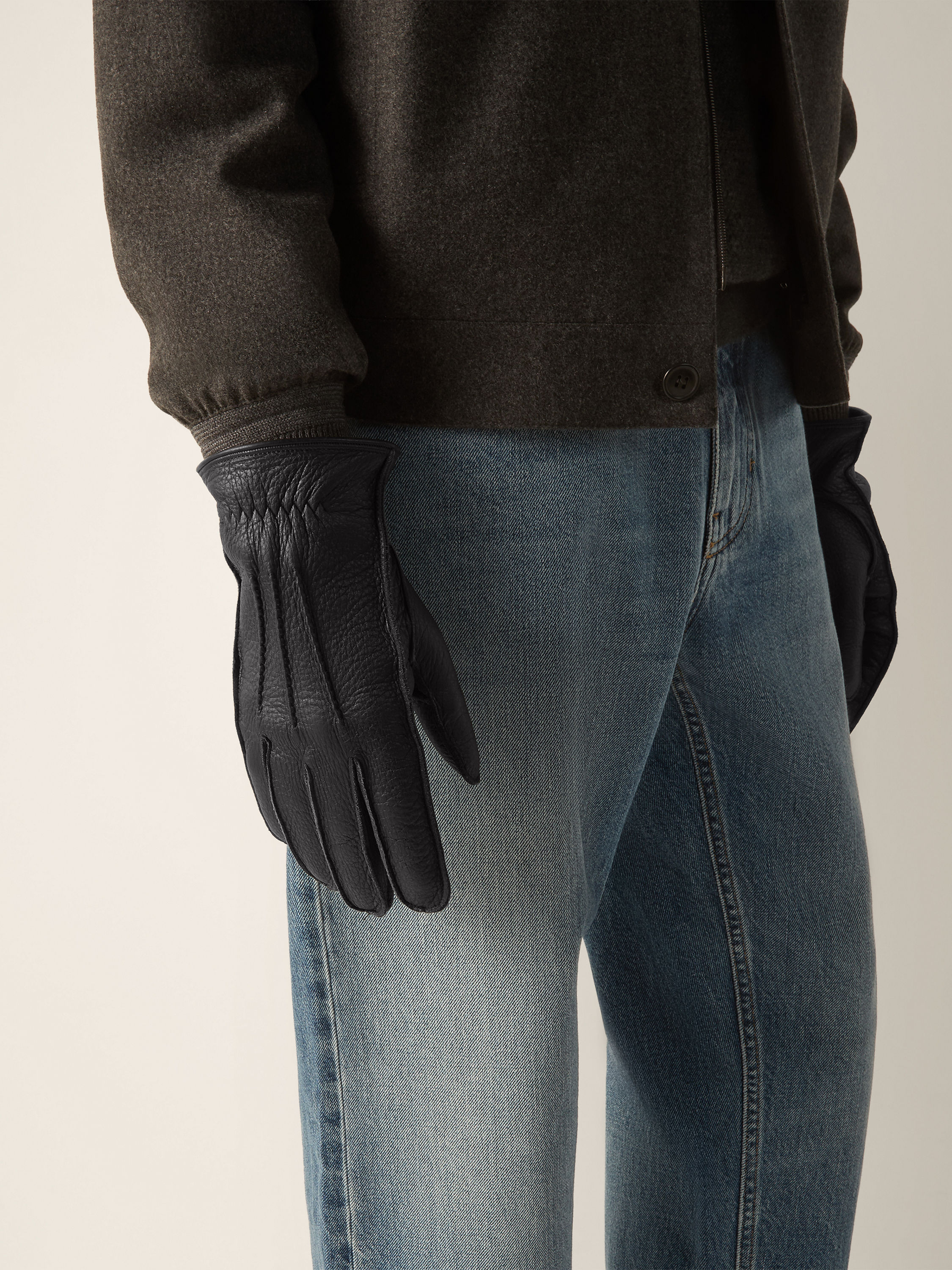 Black Deerskin Gloves Product detail photo #2