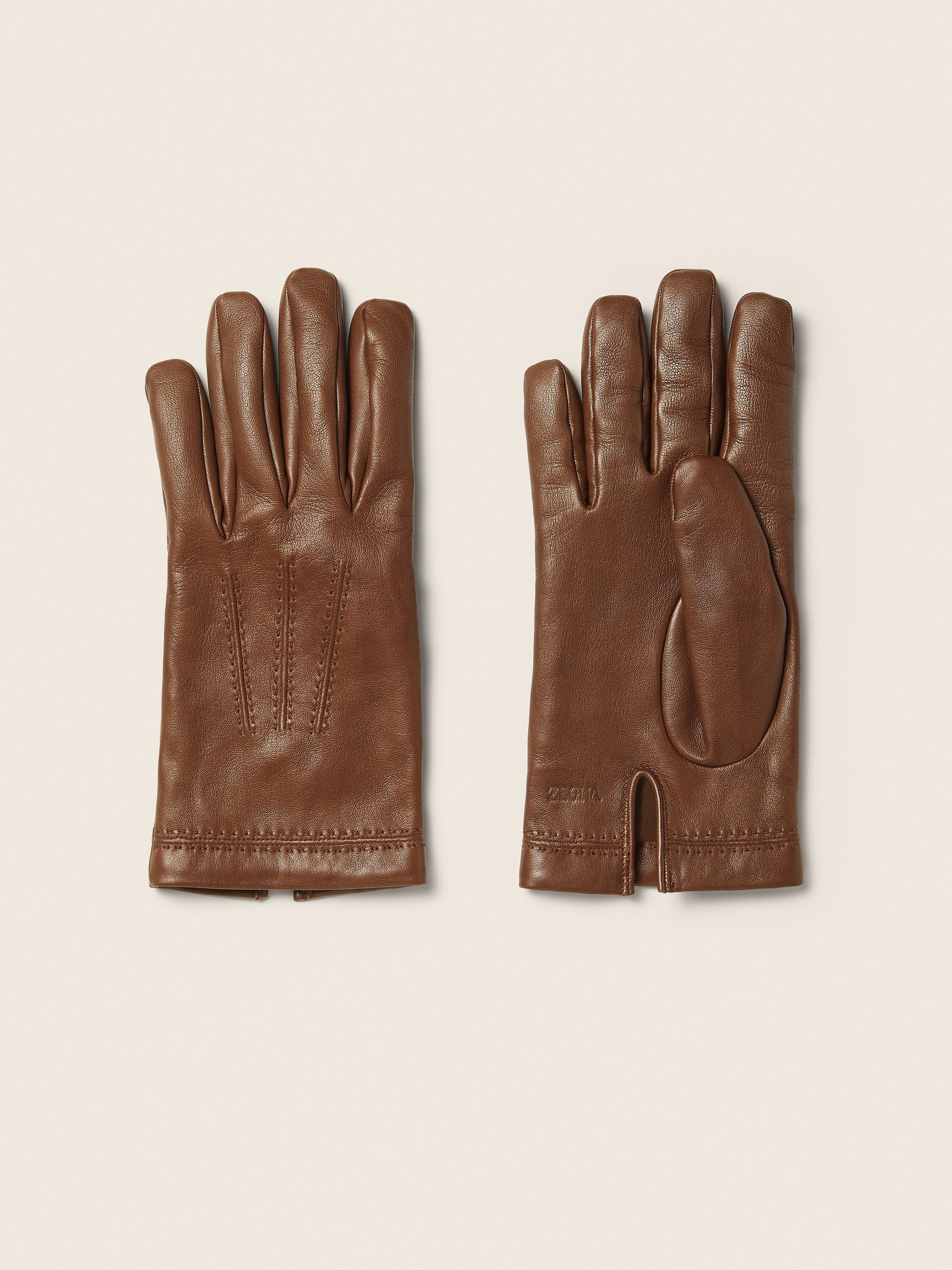 Dark Brown Leather Gloves Main product photo