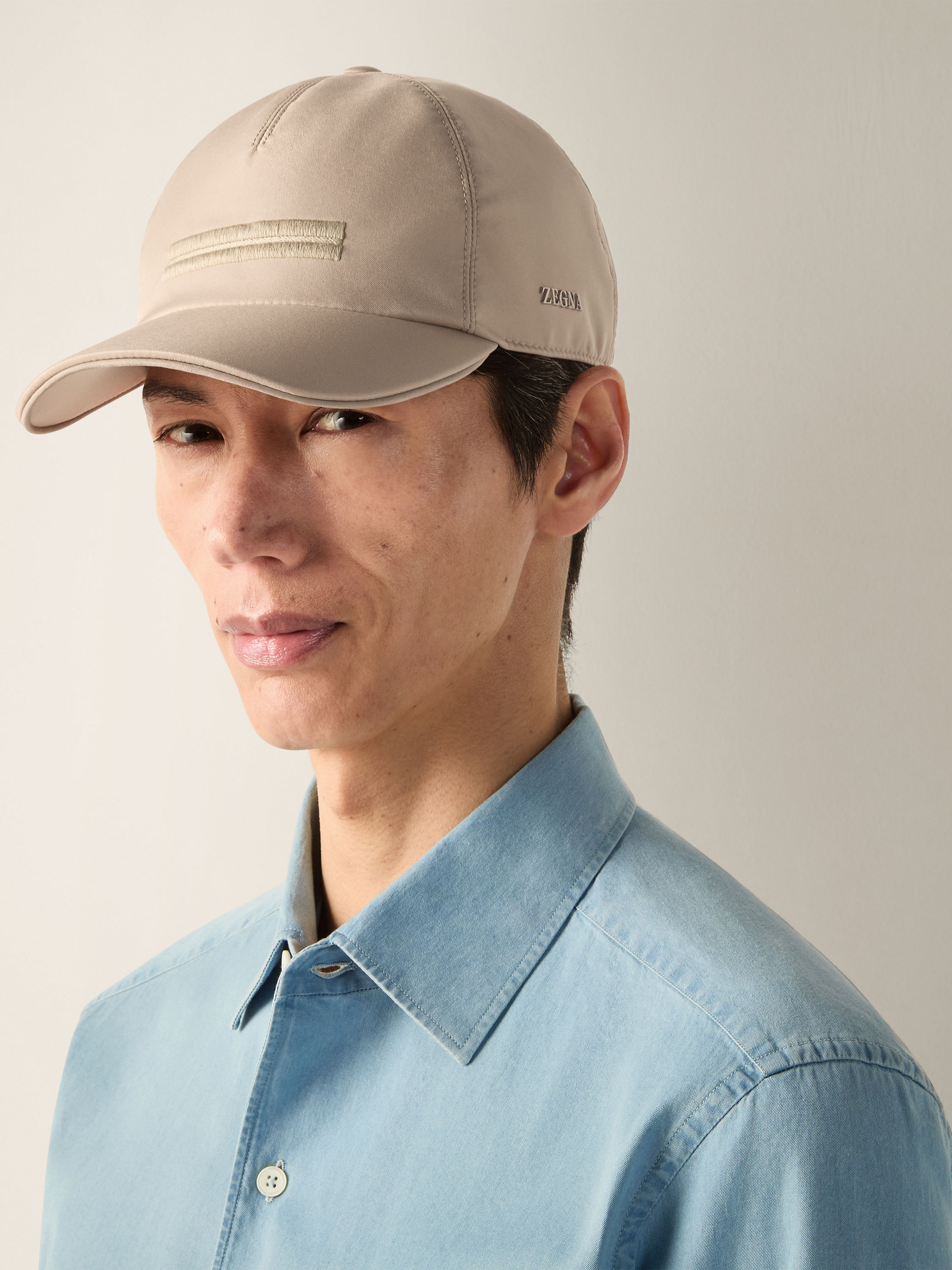 Light Taupe Microfiber Motorin Baseball Cap Product detail photo #2