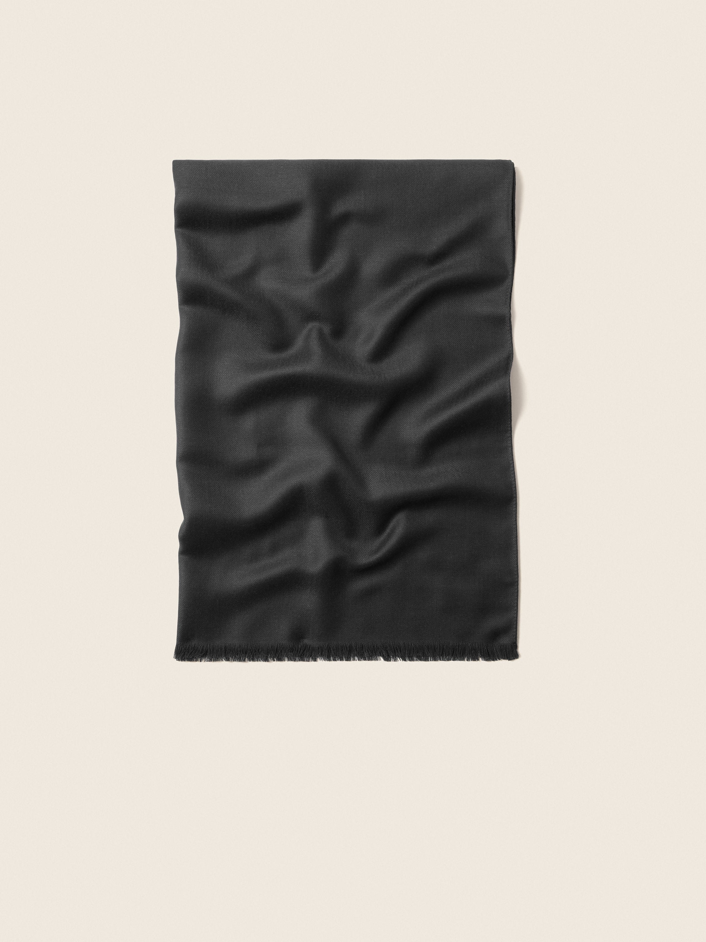 Dark Grey Wool and Cashmere Scarf Product detail photo #2