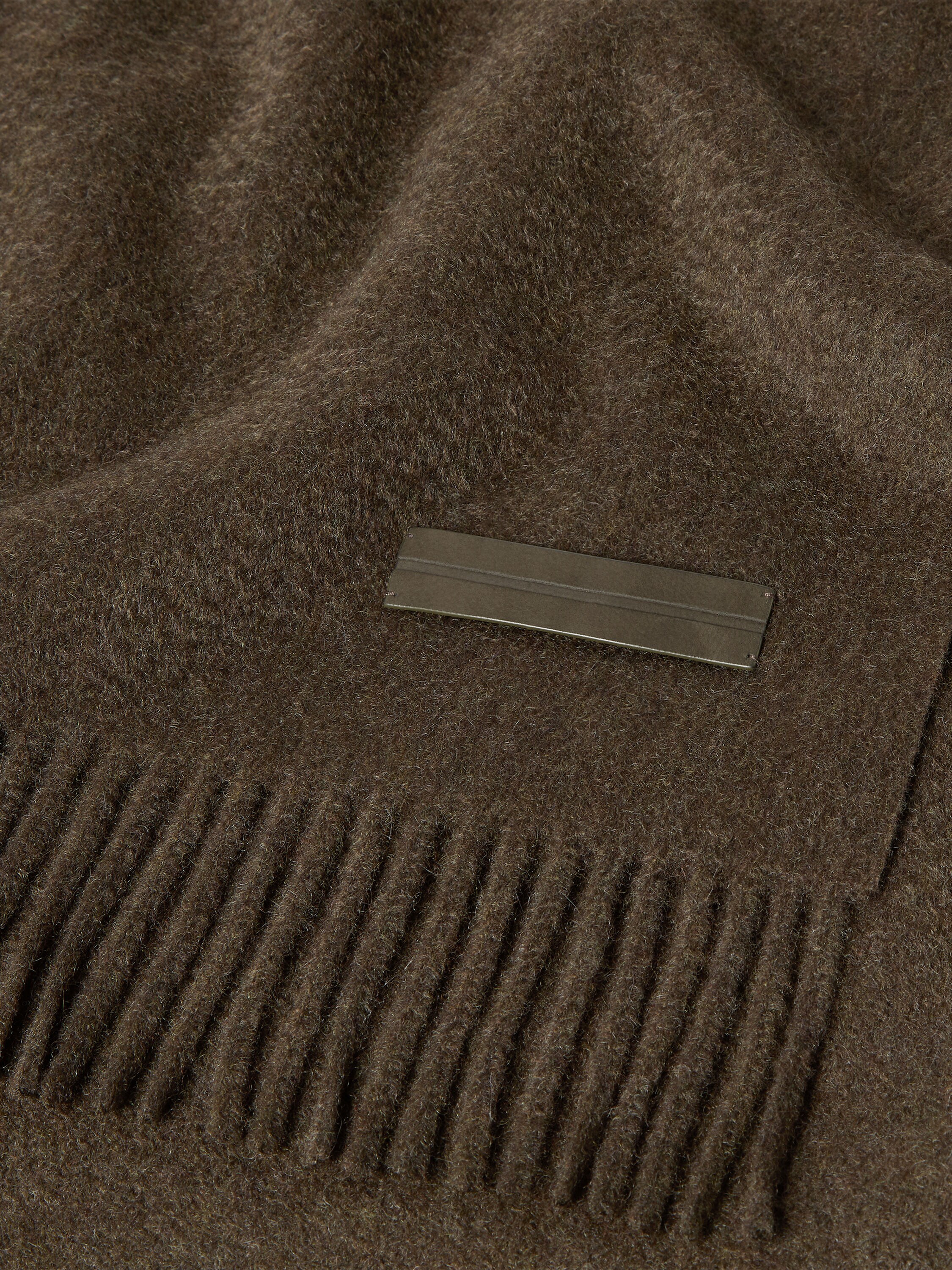 Dark Olive Green Oasi Cashmere Scarf Product detail photo #1