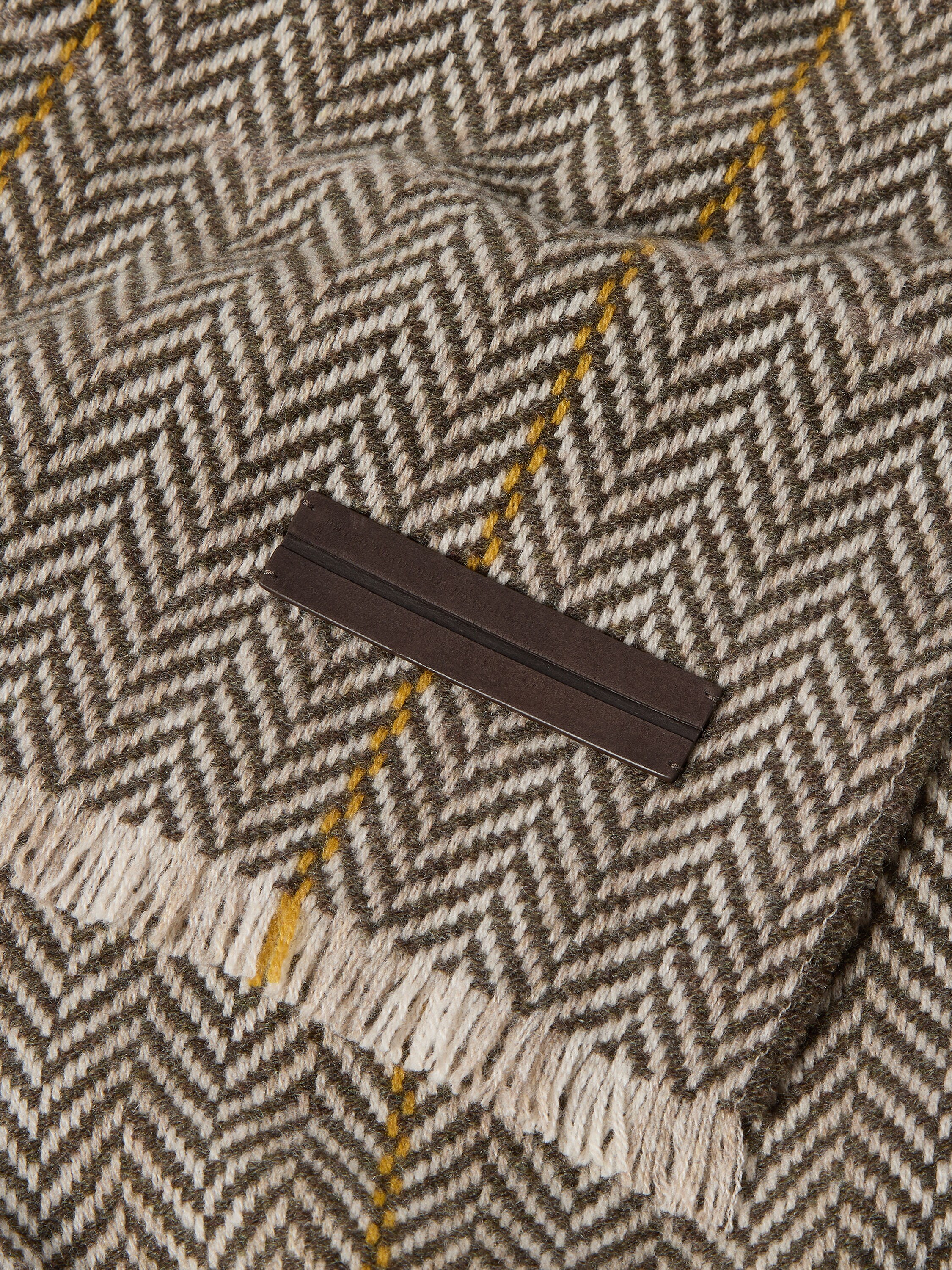 Light Taupe and Dark Brown Oasi Cashmere Scarf Product detail photo #1