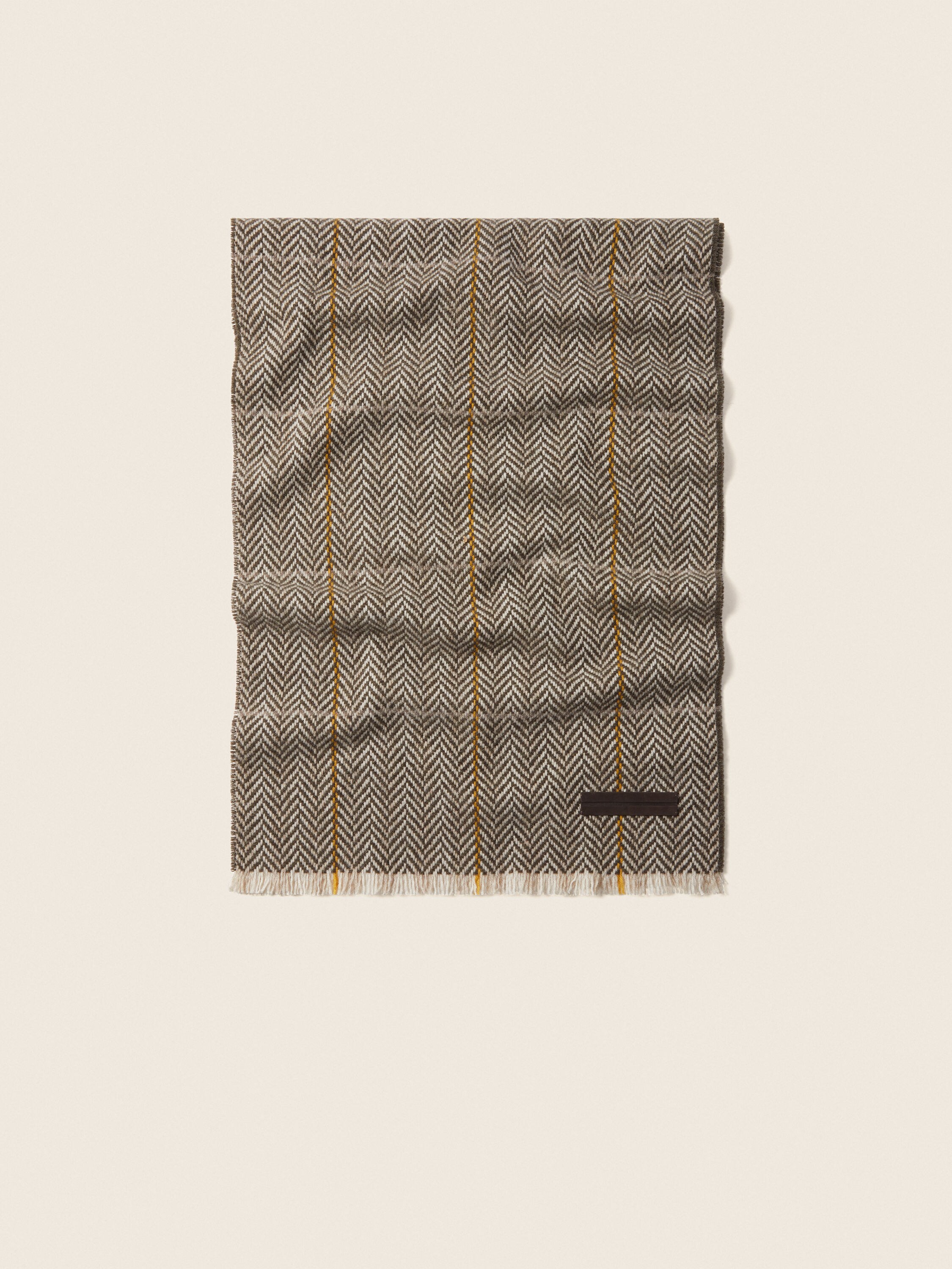 Light Taupe and Dark Brown Oasi Cashmere Scarf Main product photo
