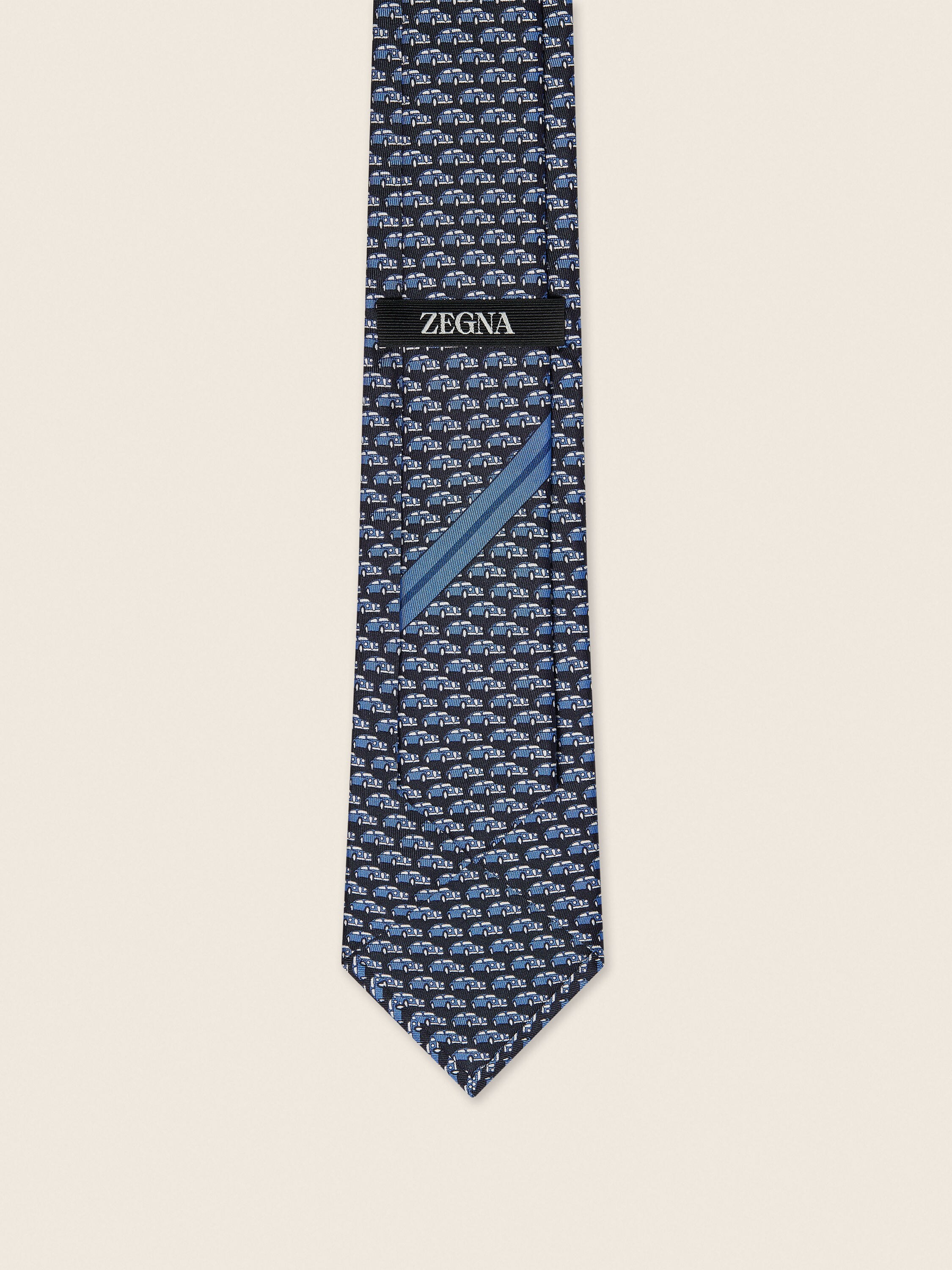 Navy Blue Silk Tie Product detail photo #2