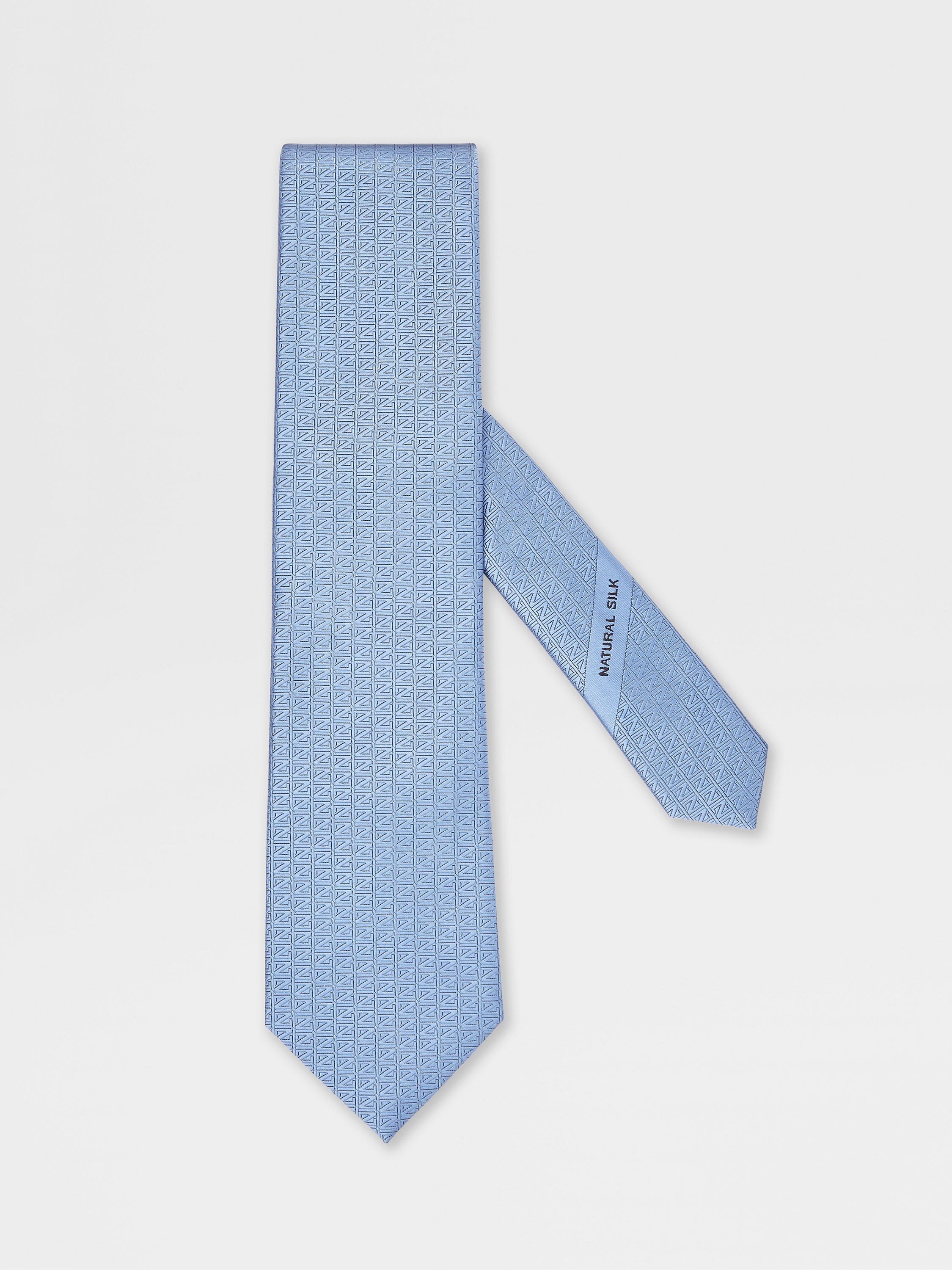 Light Blue Natural Silk Tie Main product photo