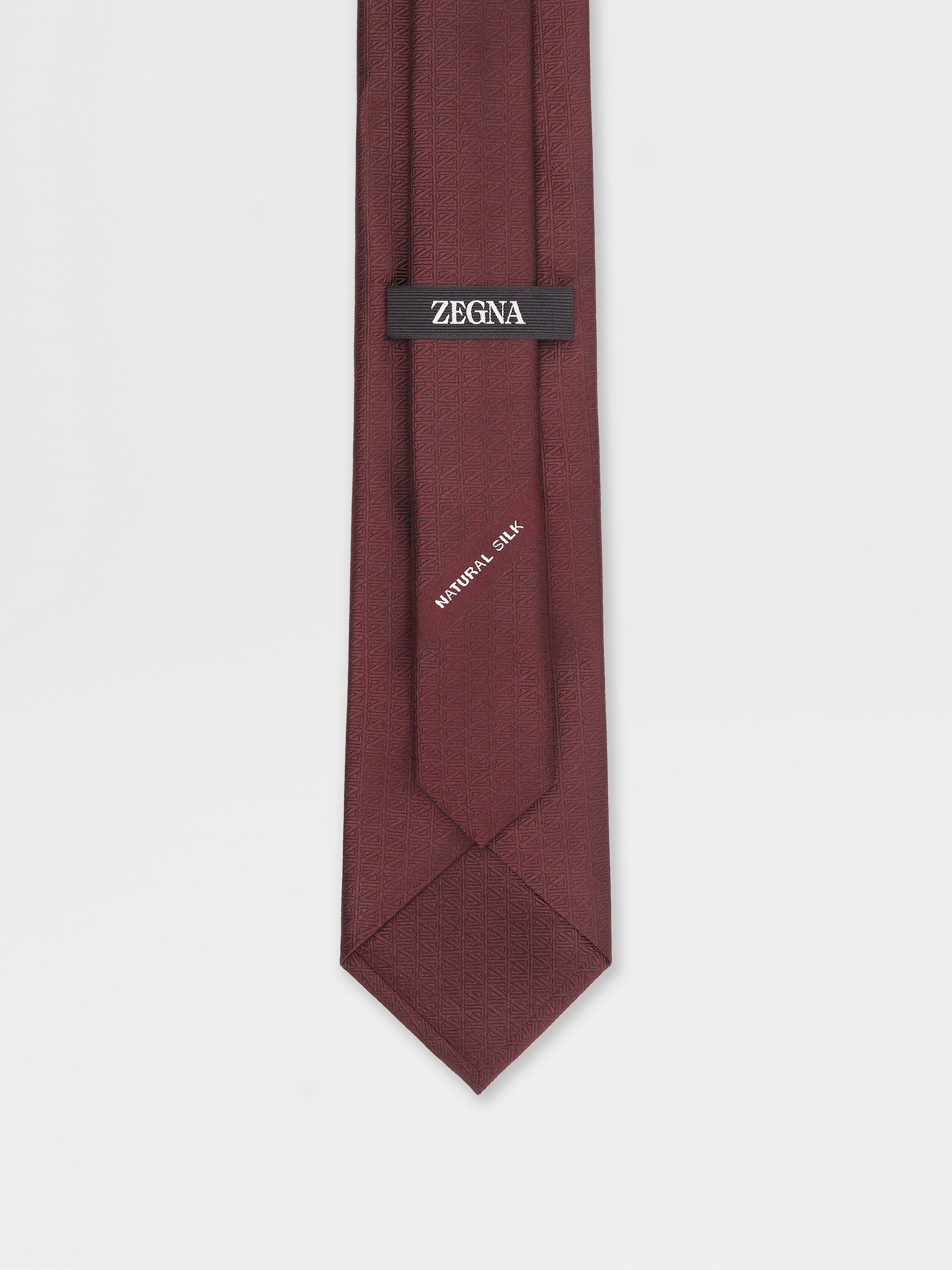 Burgundy Natural Silk Tie Product detail photo #2
