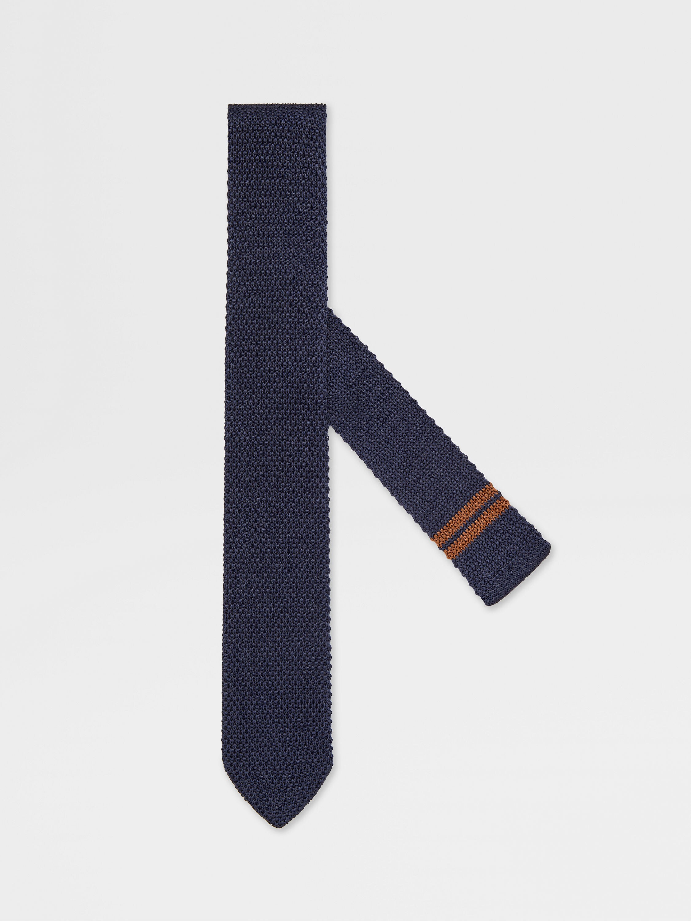 黑色232号公路品牌标识针织桑蚕丝领带